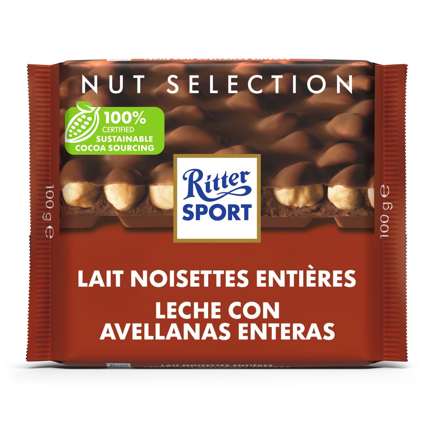 Chocolate con leche y avellanas enteras Ritter Sport 100 g.