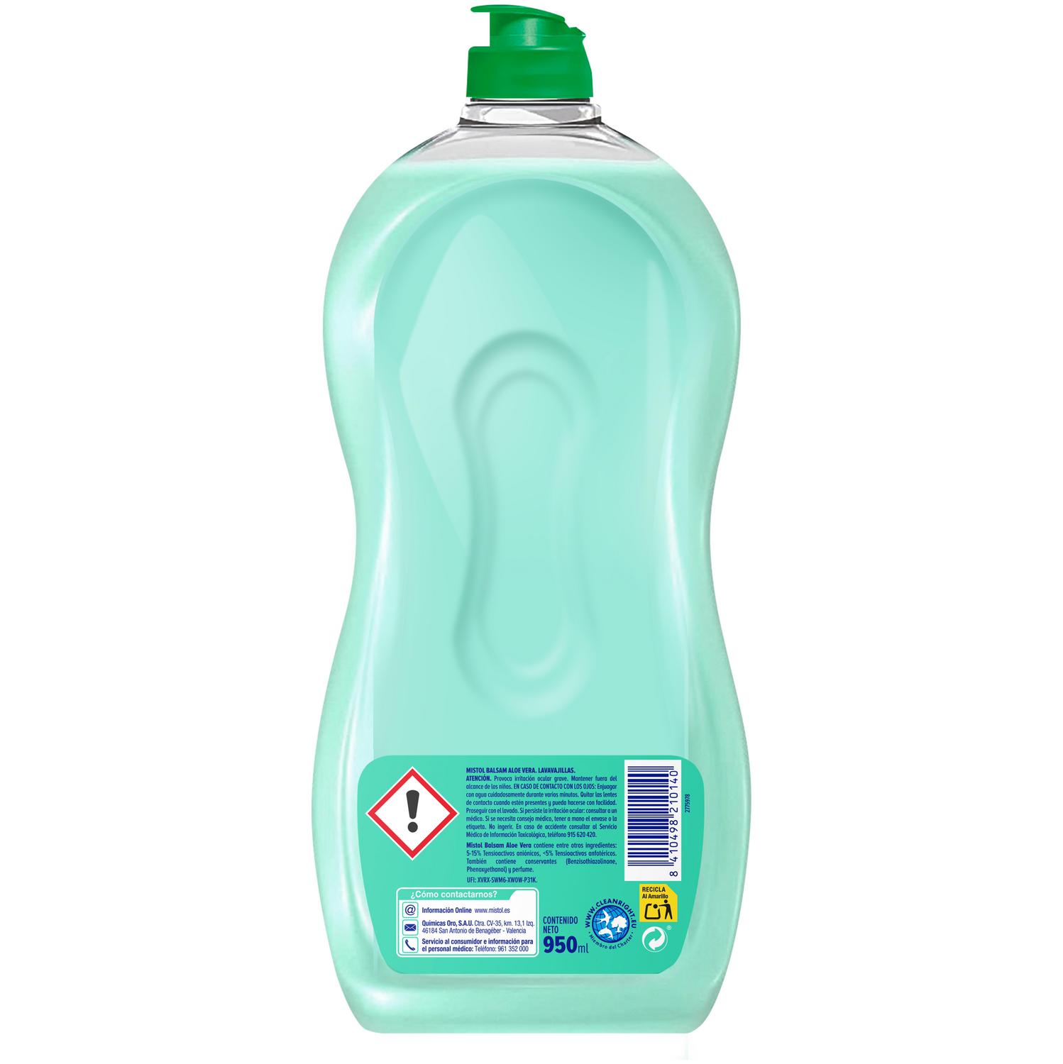 Lavavajillas a mano con aloe vera y vitamina E Mistol 950 ml.
