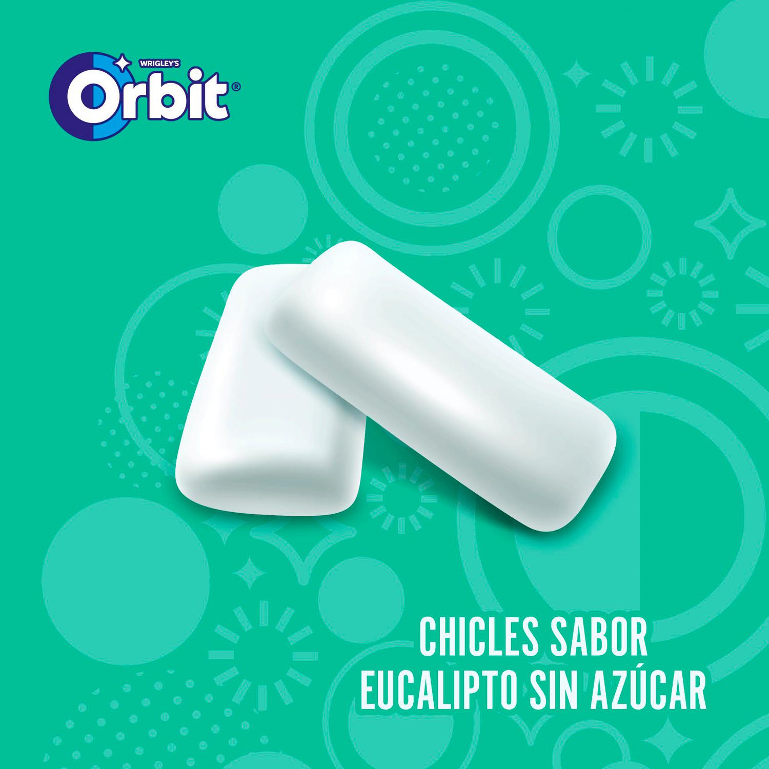 Chicles sabor eucalipto Orbit sin azúcar 64 g.