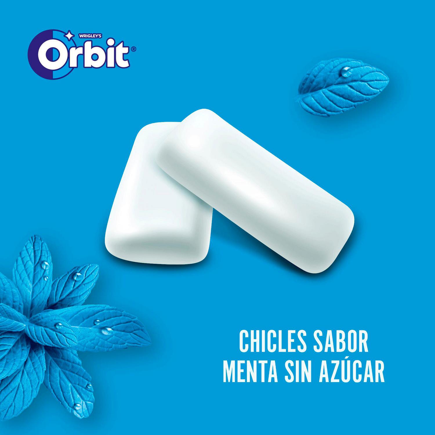 Chicles sabor menta Orbit sin azúcar 64 g.
