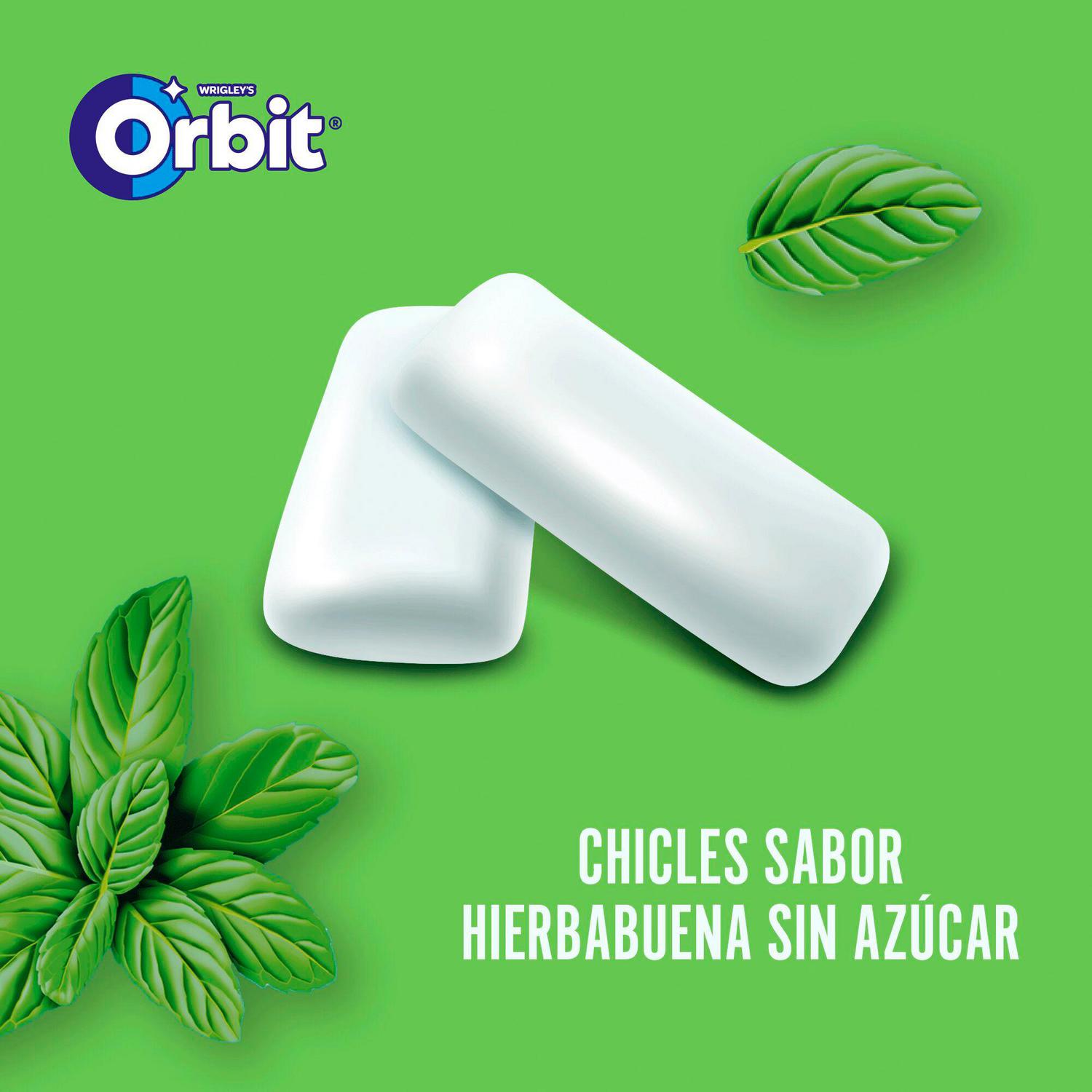 Chicles sabor hierbabuena Orbit sin azúcar 64 g.