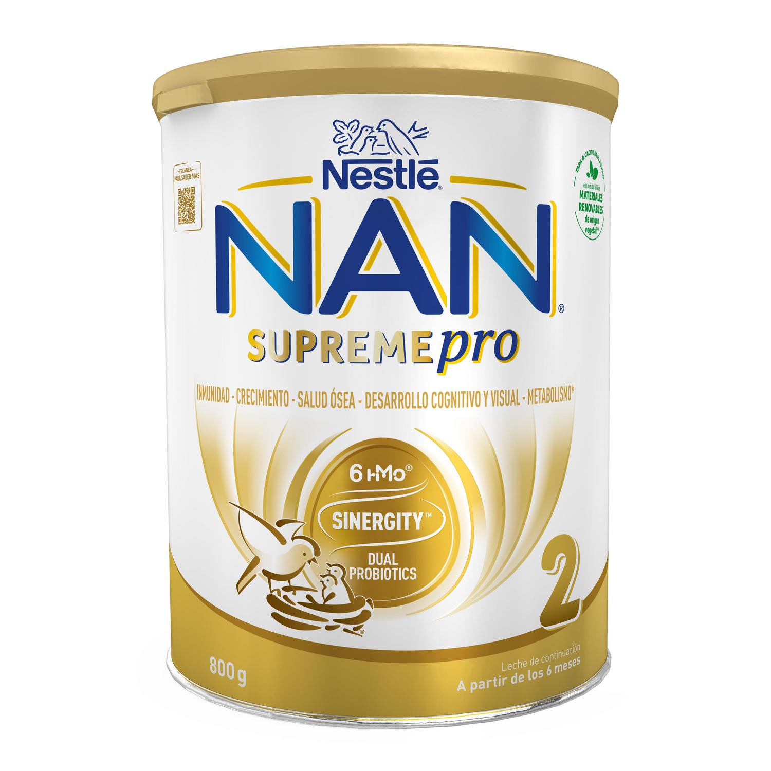 Leche infantil de continuación desde 6 meses Nestlé Nan Supreme Pro 2 lata 800 g.