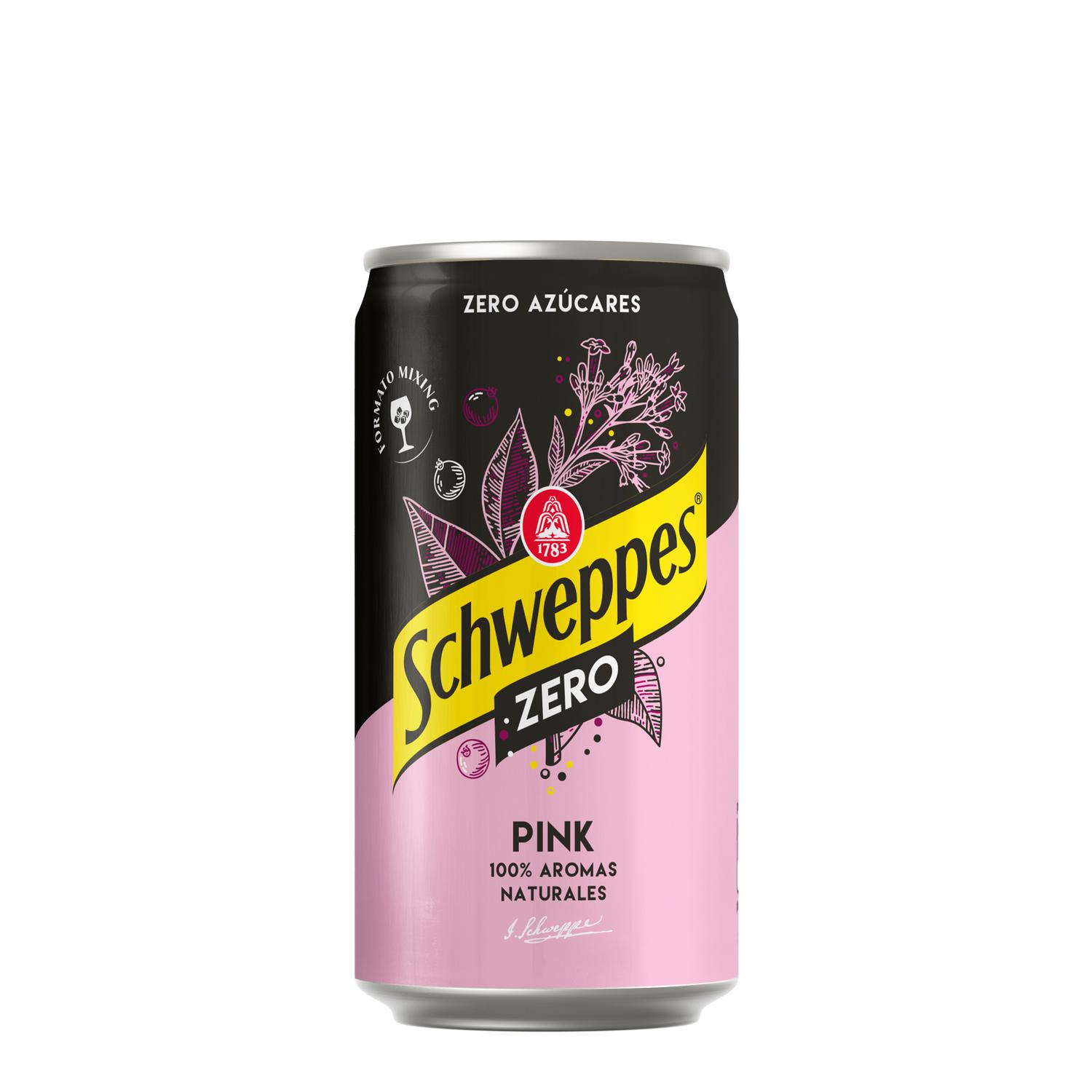 Tónica Schweppes pink zero lata 25 cl.