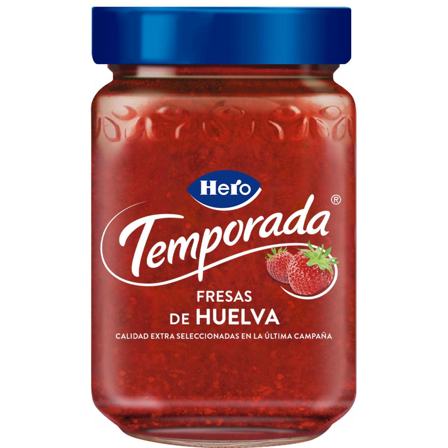 Mermelada de fresa Temporada Hero sin gluten 350 g.