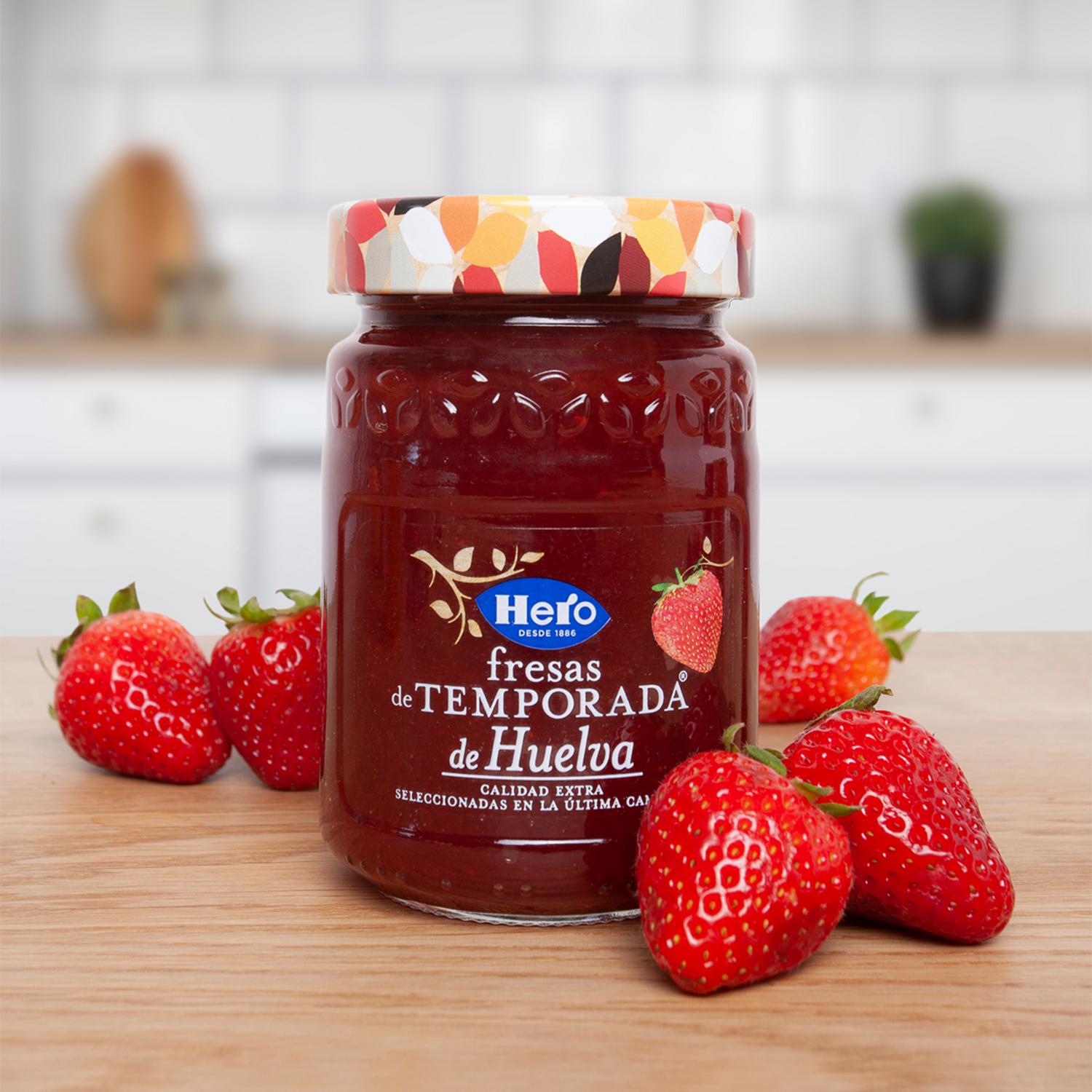 Mermelada de fresa Temporada Hero sin gluten 350 g.