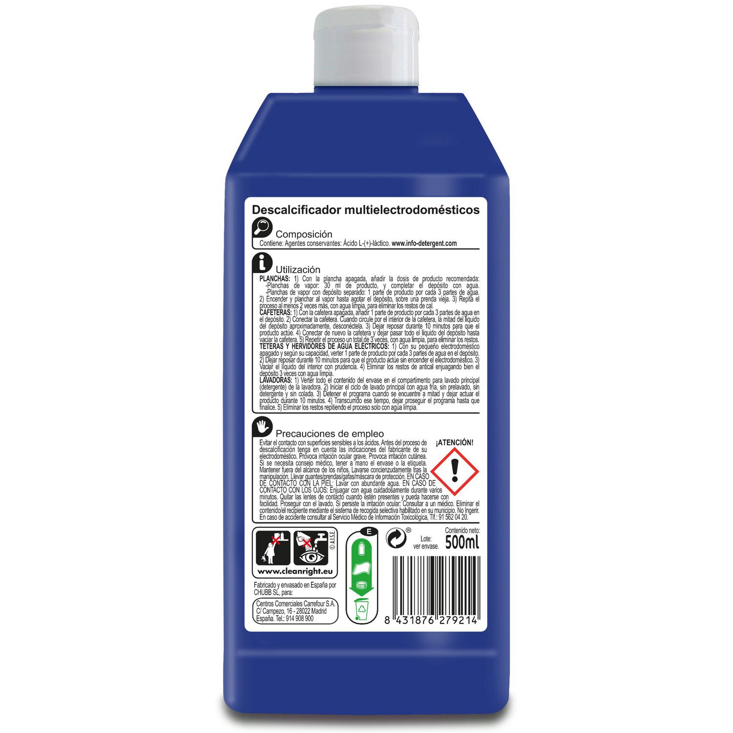 Descalcificador Pequeño Electrodoméstico Carrefour 500 ml.