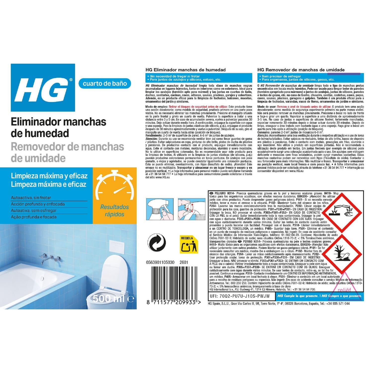Eliminador manchas de humedad 500 ml.