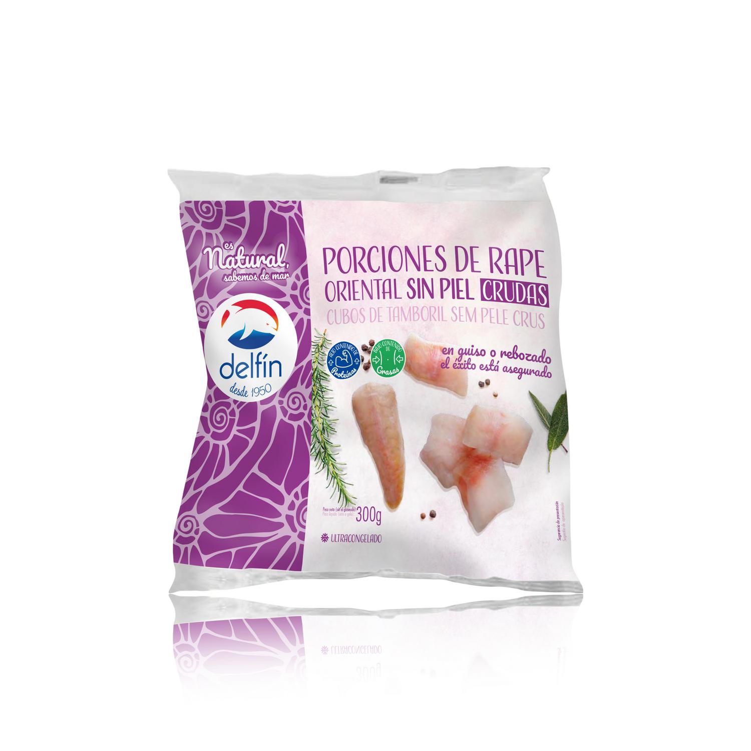 Porciones de rape sin piel crudas Delfín 300 g.
