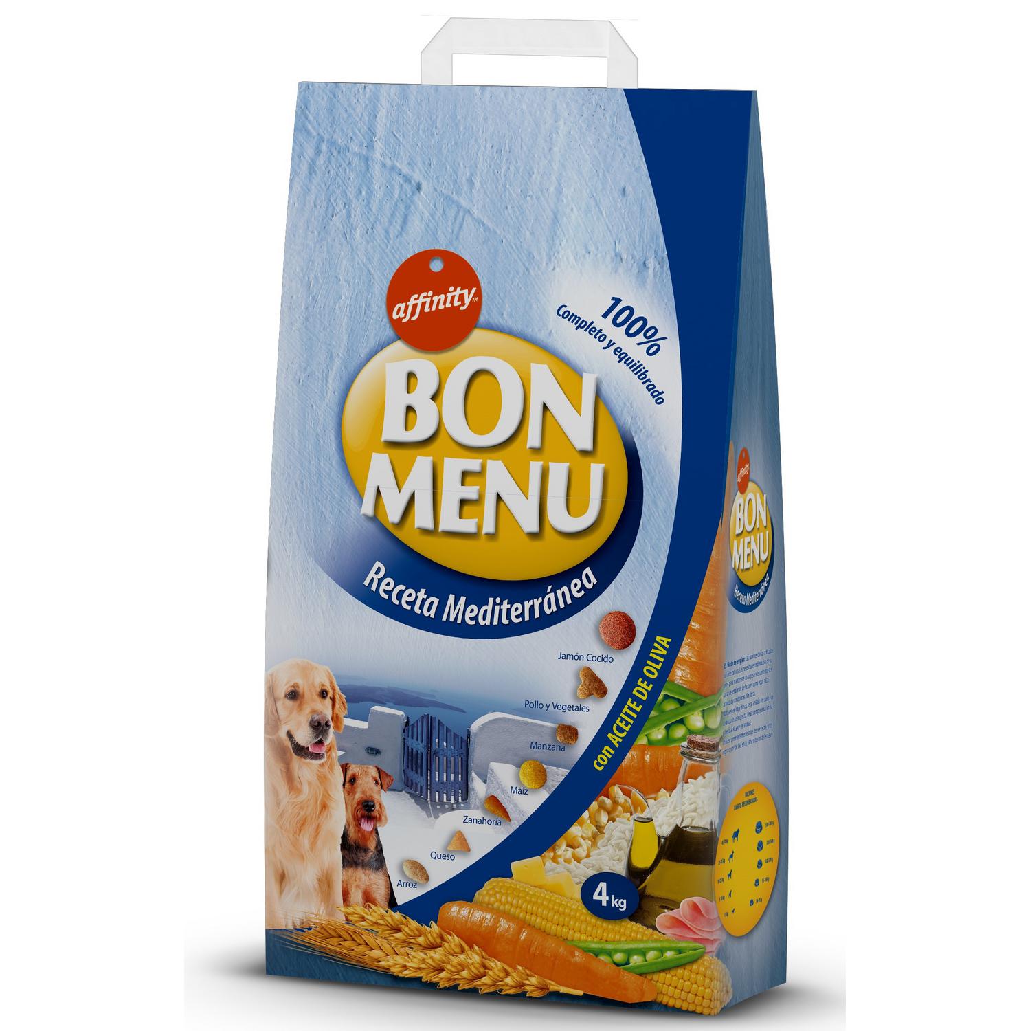 Pienso para perro adulto bon menú Receta Mediterránea 4 Kg.