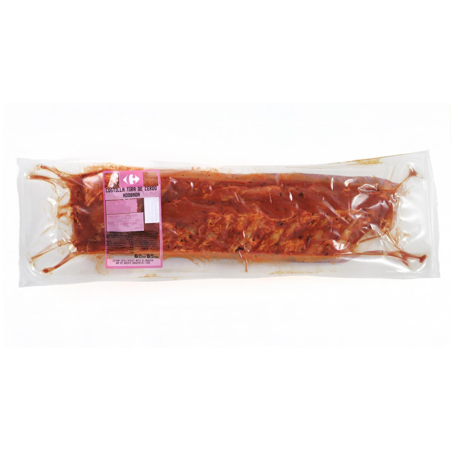 Tira de costilla de cerdo adobada La Nuncia 600 g aprox