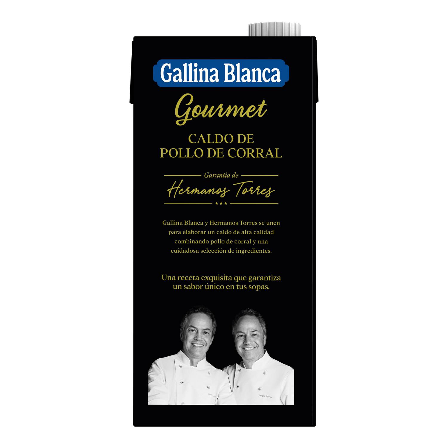 Caldo natural de pollo de corral Gourmet Gallina Blanca sin gluten brik 1 l.