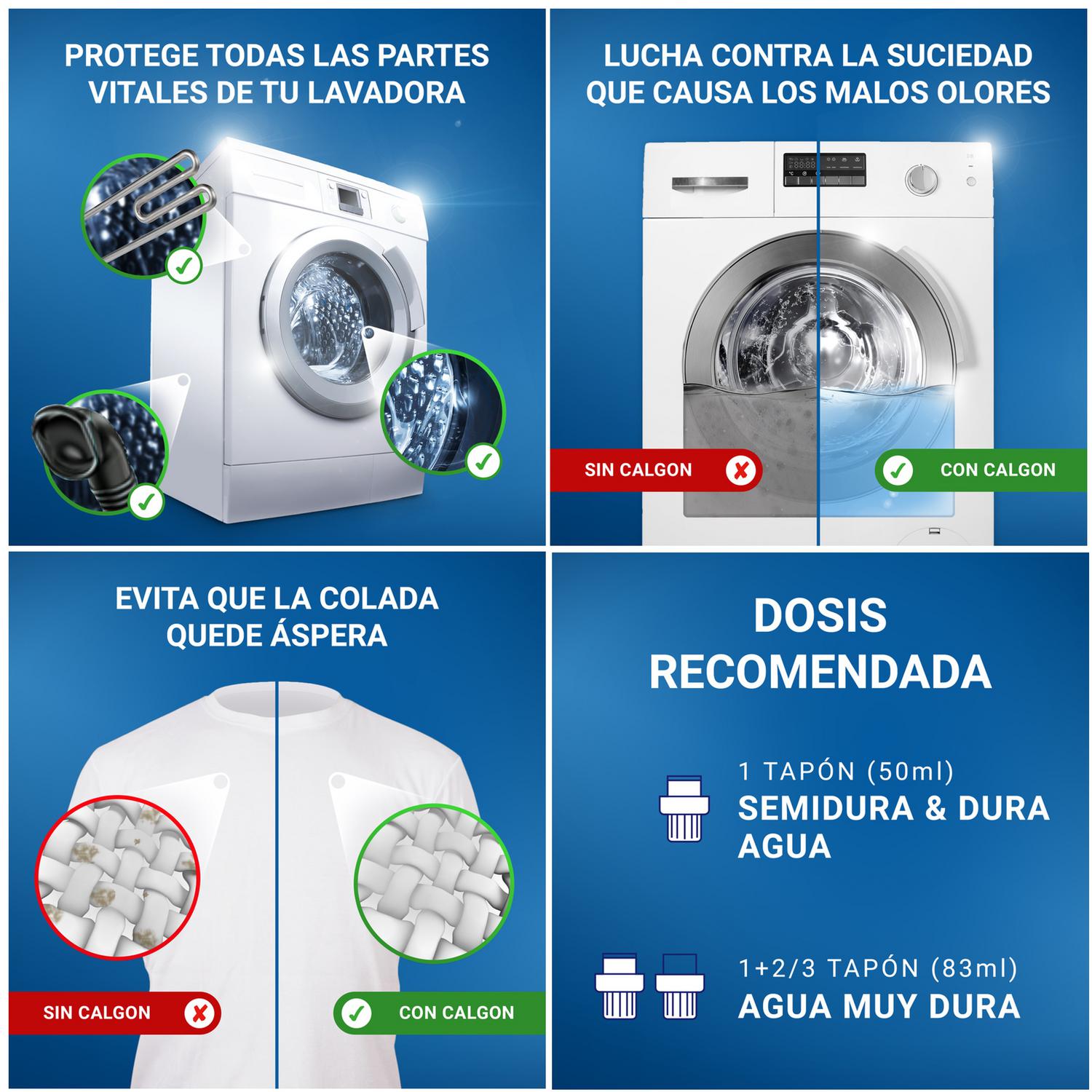 Antical para lavadora en gel Power Gel Calgon 750 ml.