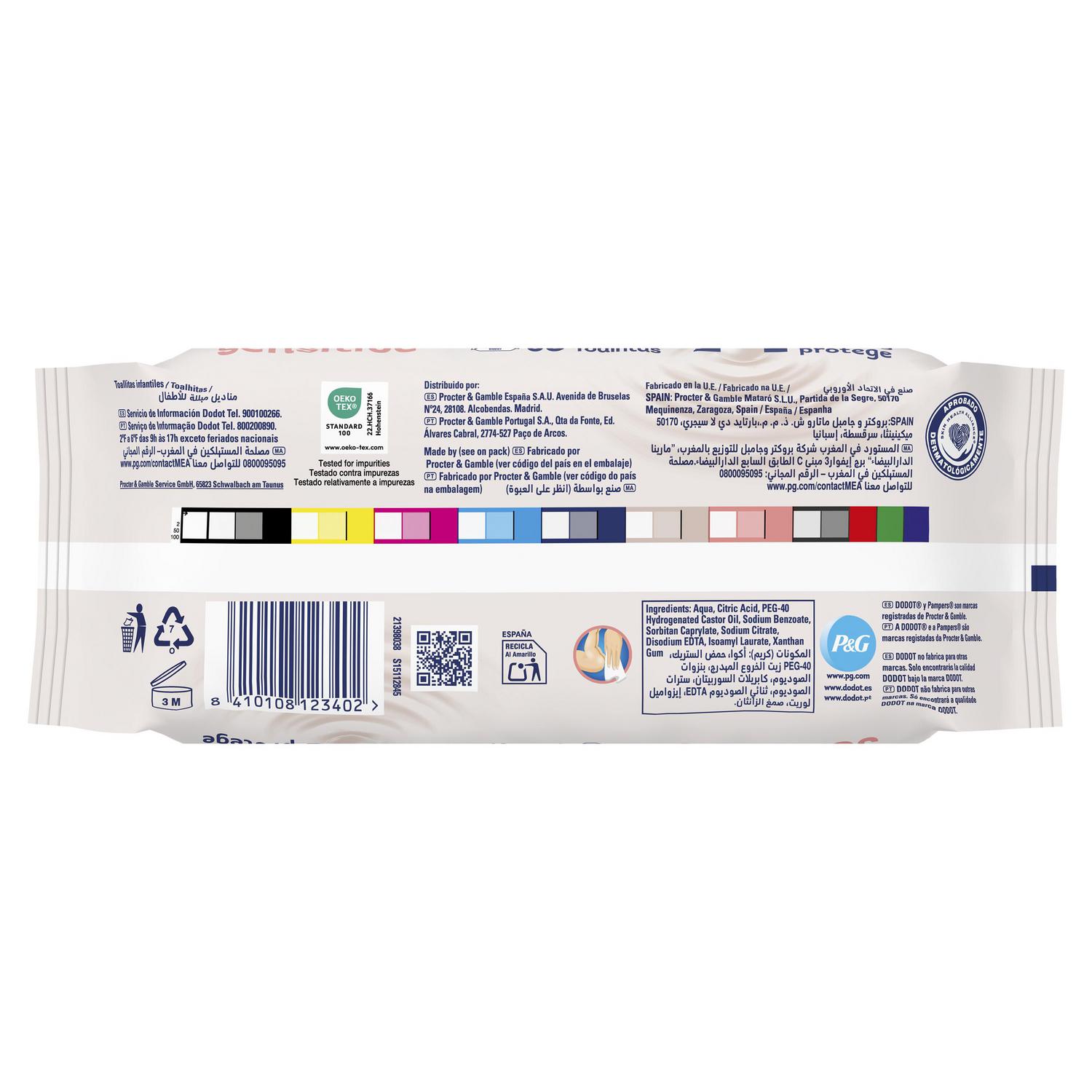 Toallitas de bebé Dodot Sensitive 54 ud.