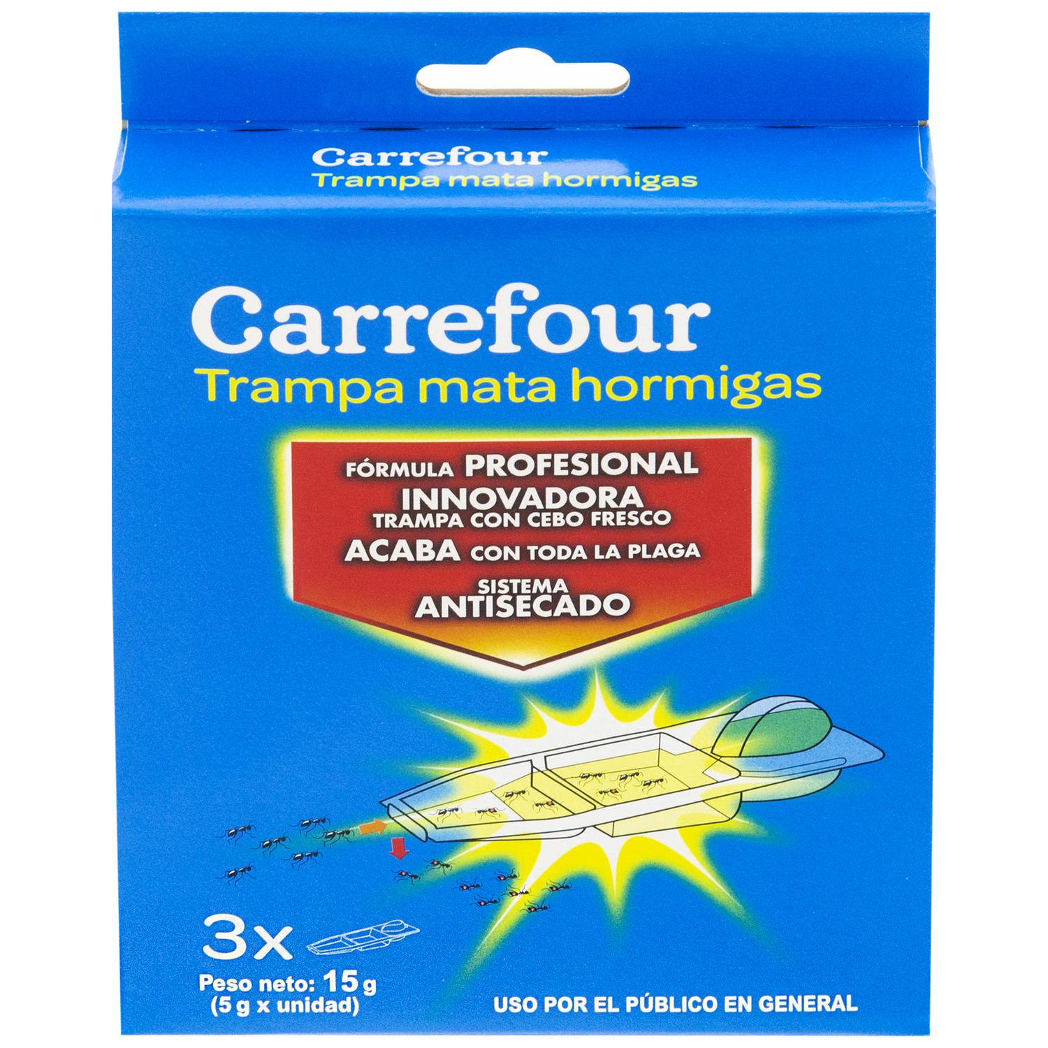 Trampa mata hormigas Carrefour pack de 3 unidades de 5 g.