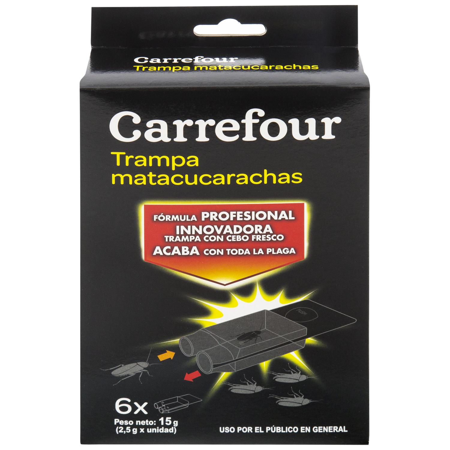 Trampa mata cucarachas Carrefour pack de 6 unidades de 2,5 g.
