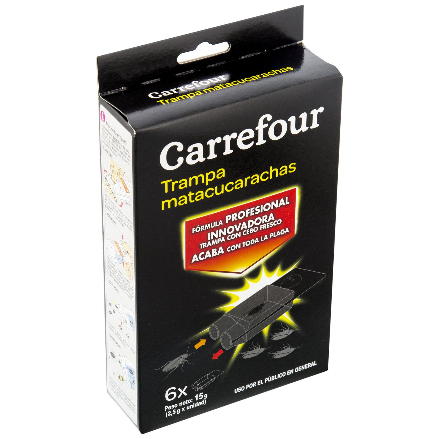 Trampa mata cucarachas Carrefour pack de 6 unidades de 2,5 g.