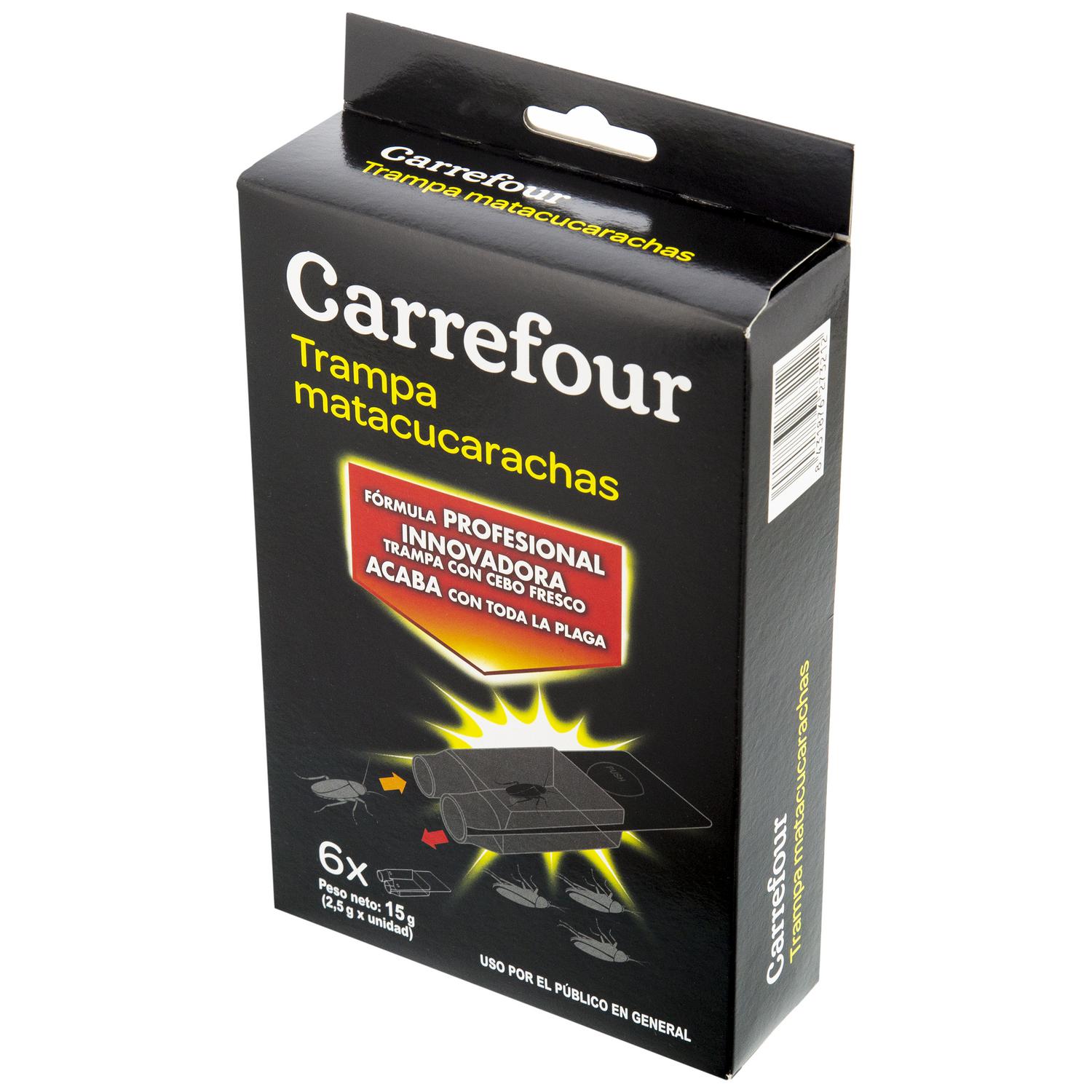 Trampa mata cucarachas Carrefour pack de 6 unidades de 2,5 g.