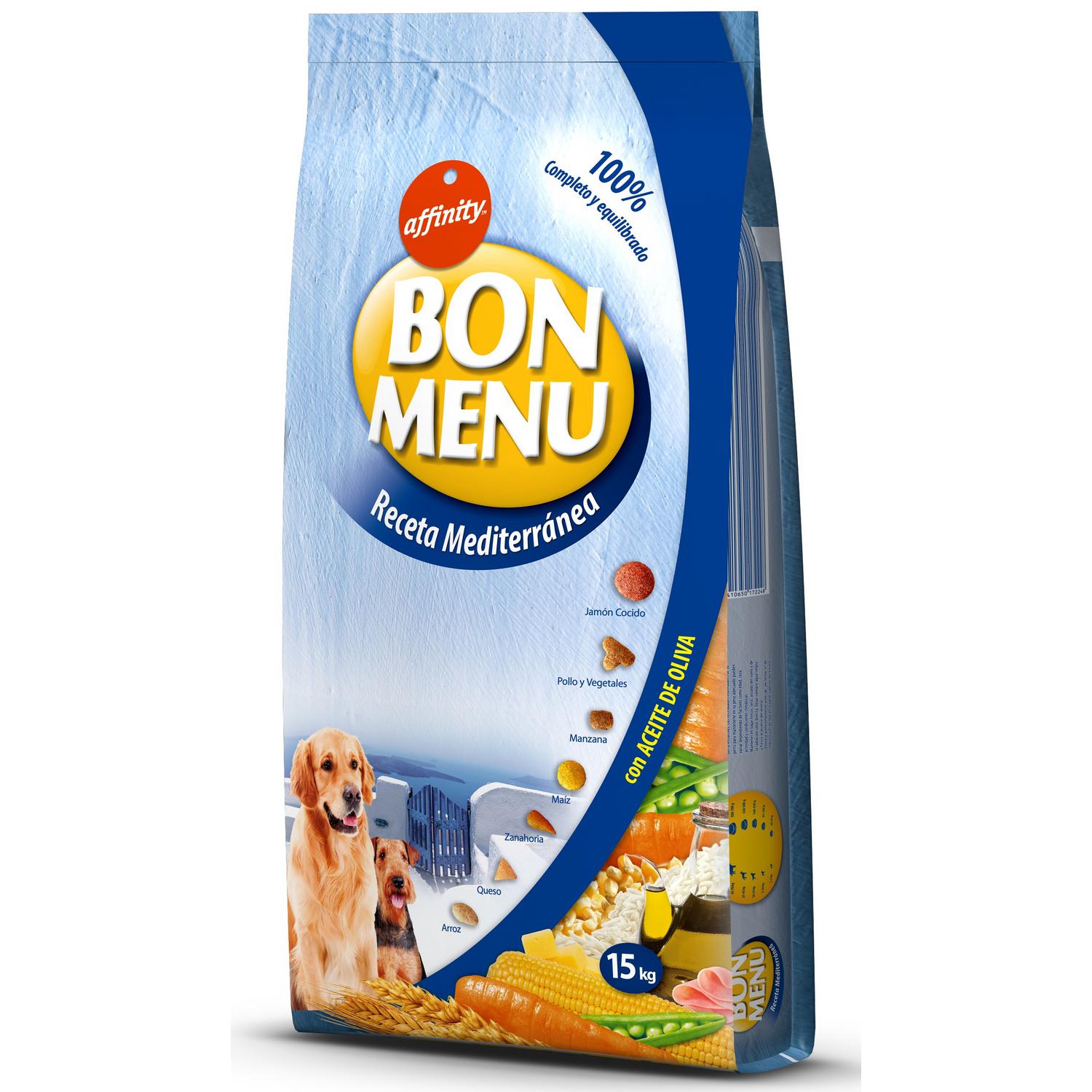Pienso para perro adulto Receta Mediterránea Bon Menú 15 Kg.