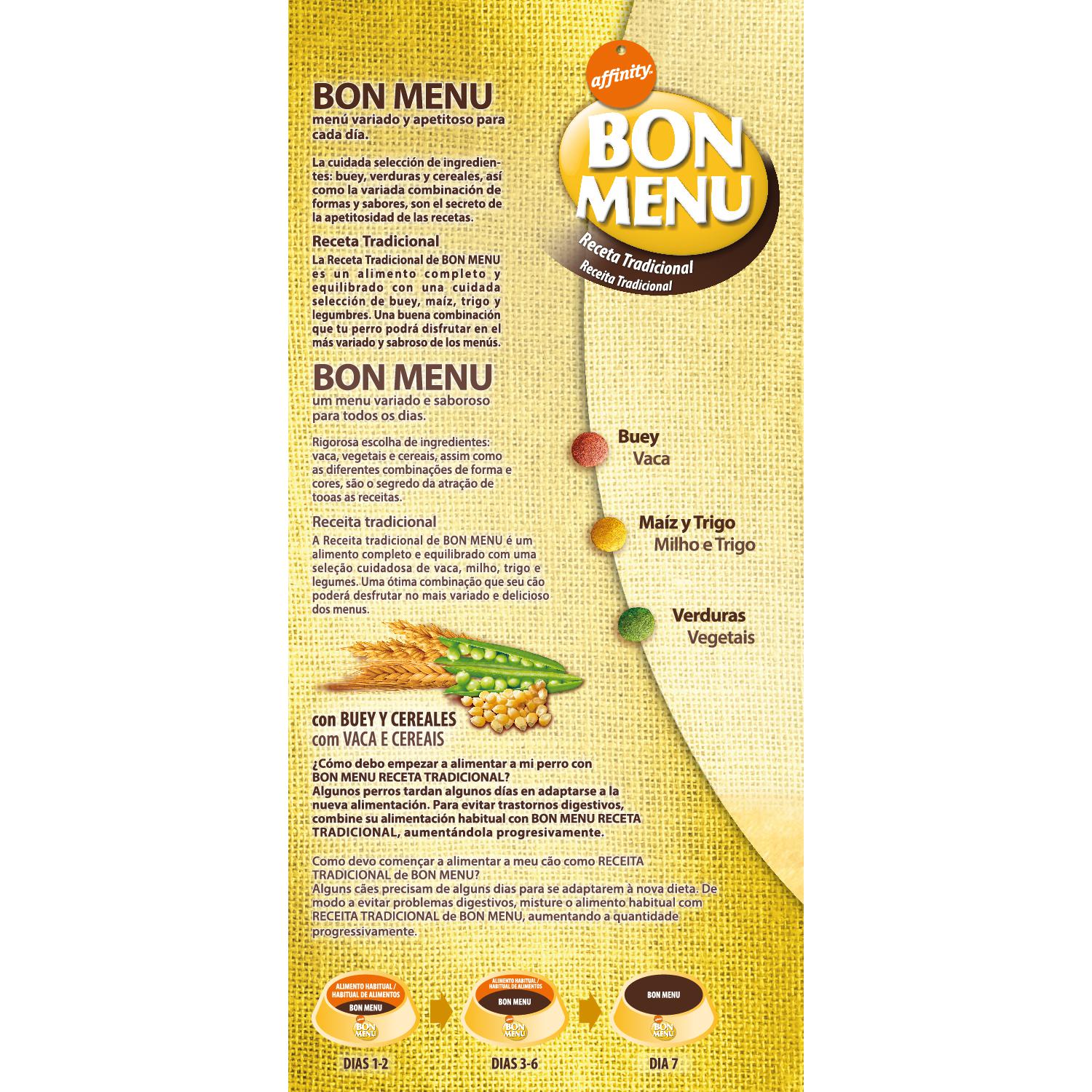 Pienso para perro adulto Receta Tradicional Bon Menú 15 Kg.