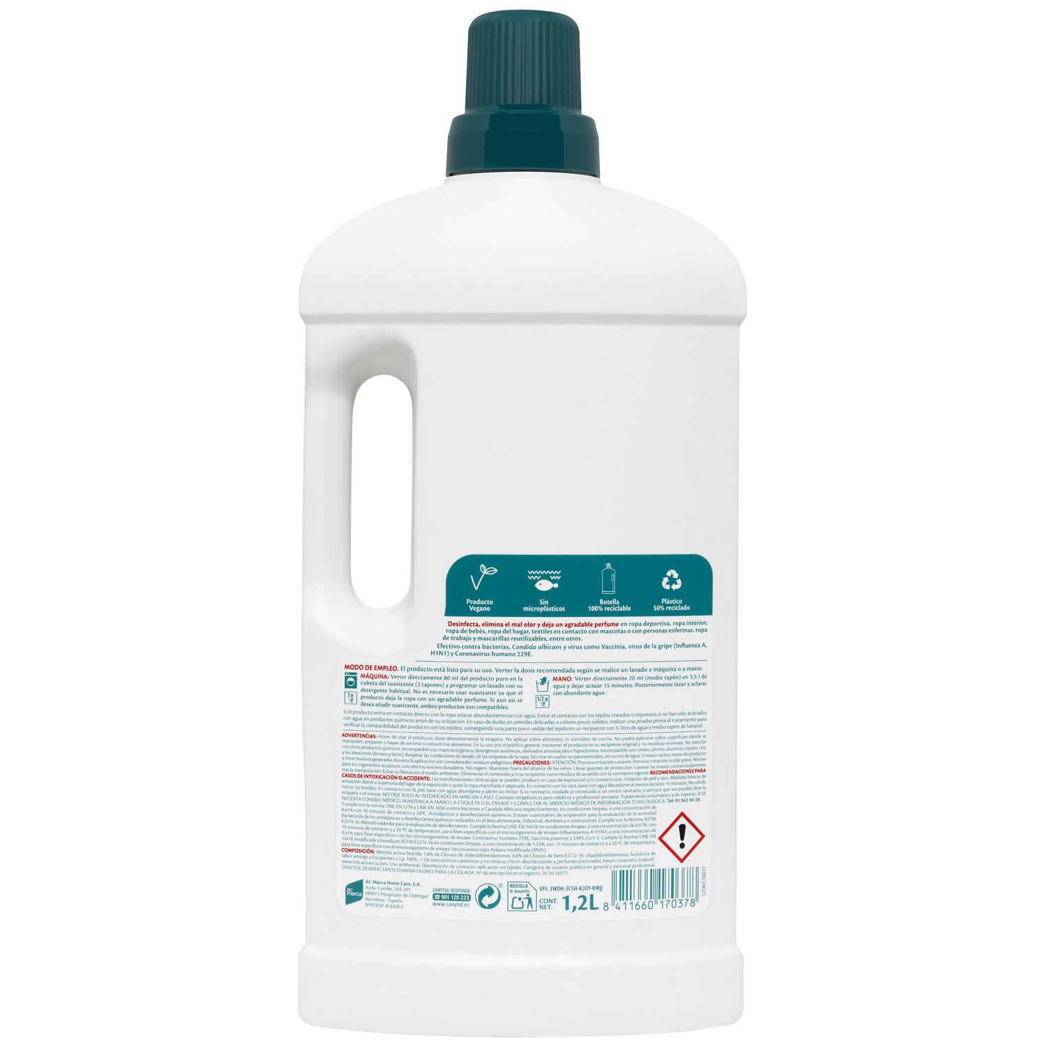 Desinfectate para la colada elimina olores Sanytol 1,2 l.