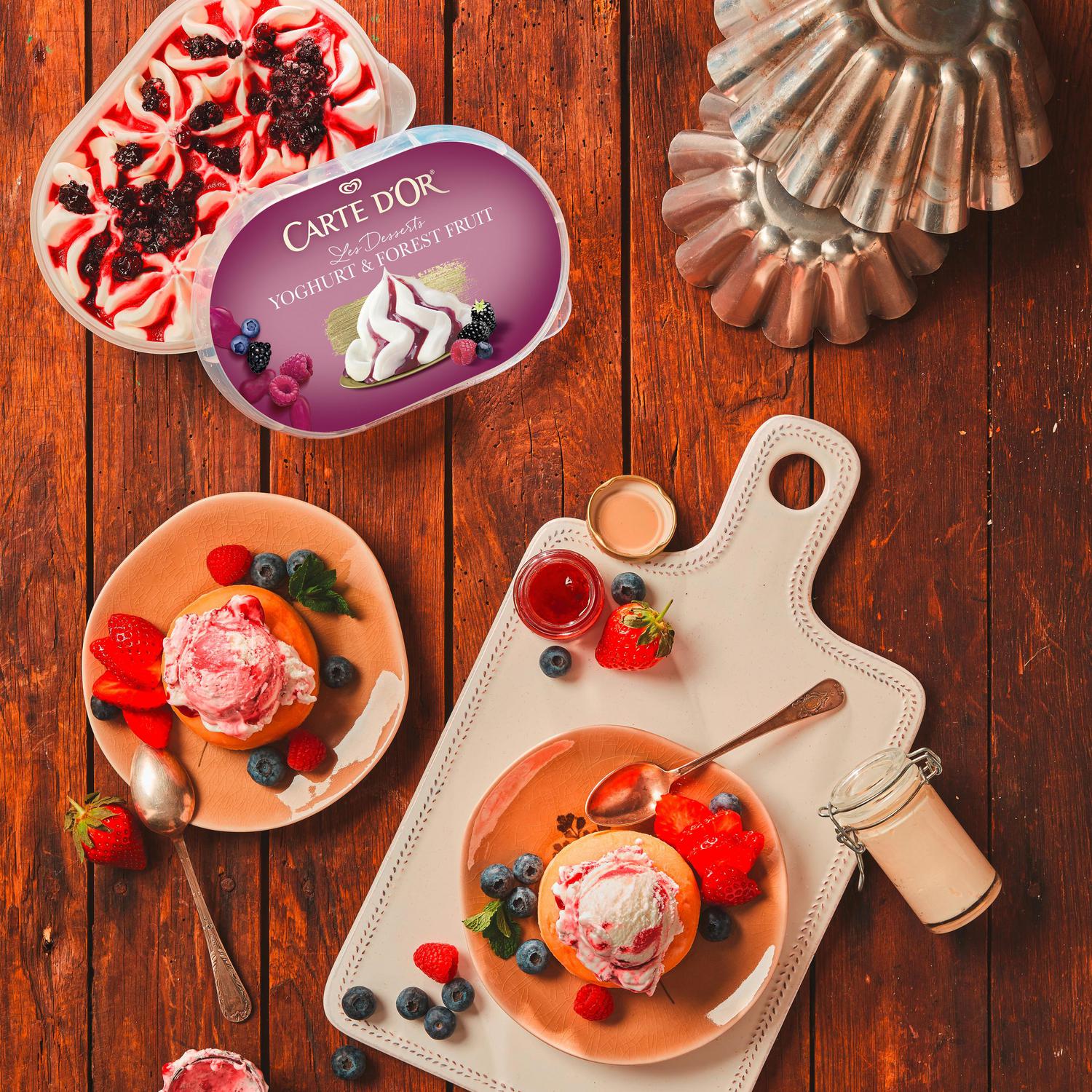 Helado con yogur y frutas del bosque Carte d'Or 480 g.