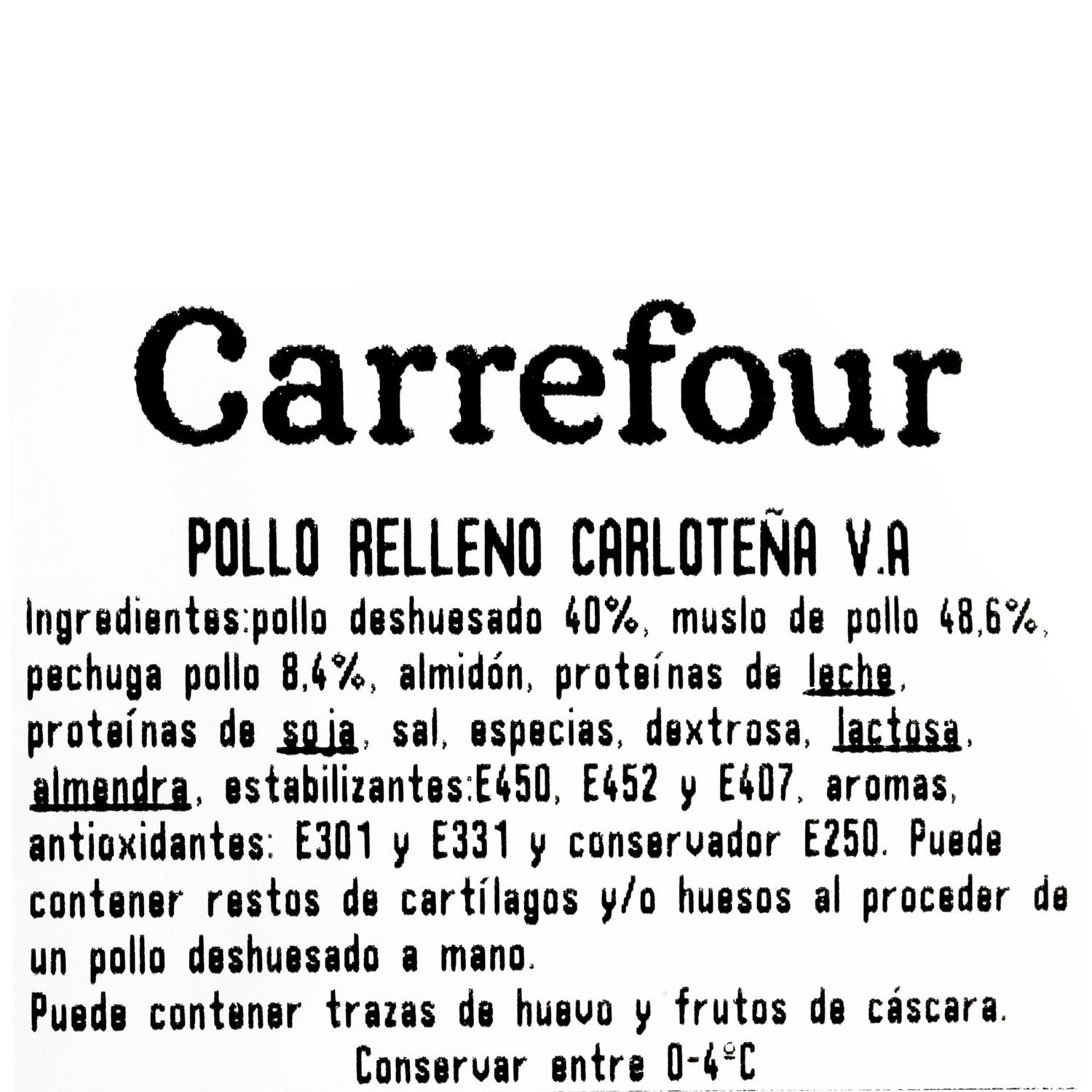 Pollo relleno al corte La Carloteña 150 g aprox