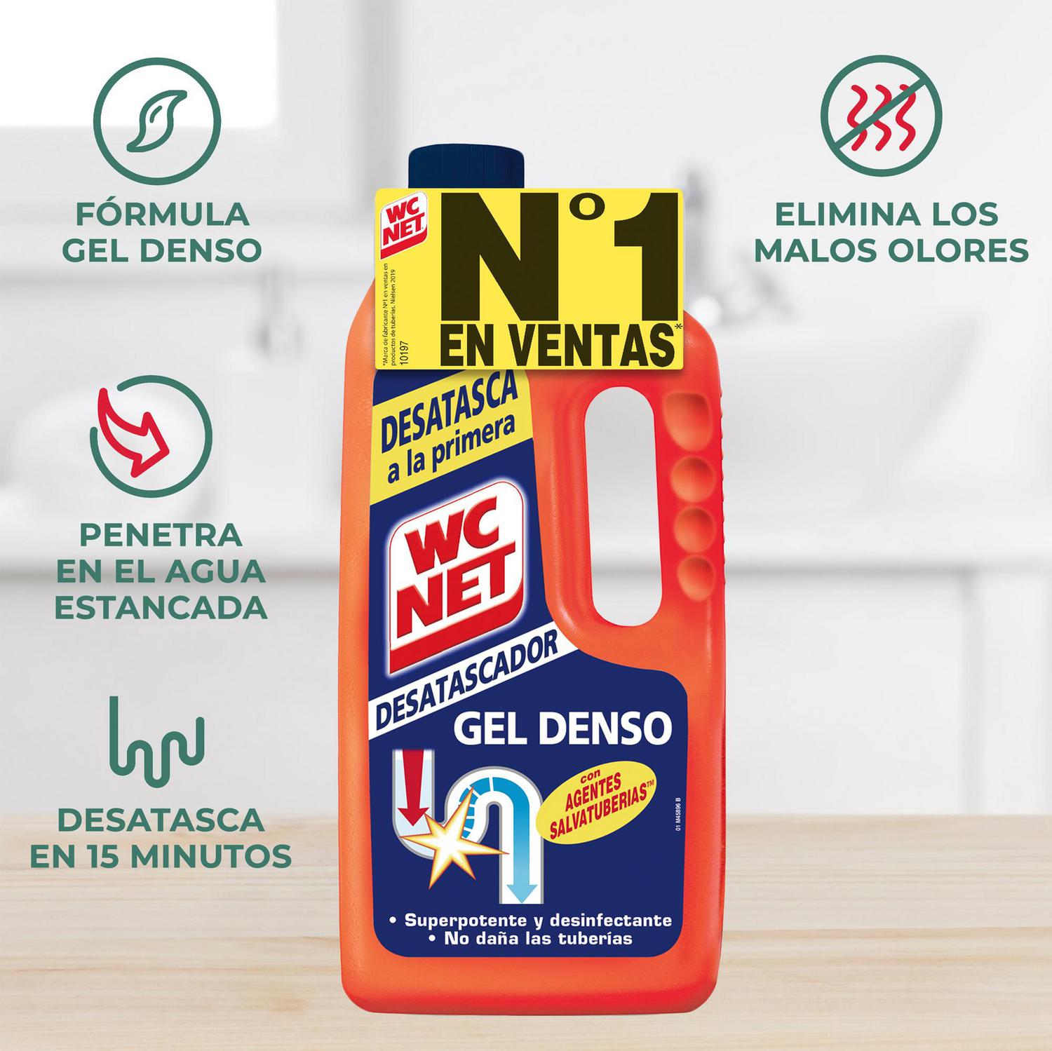 Desatascador gel para tuberías bloqueadas Wc Net 1 l.