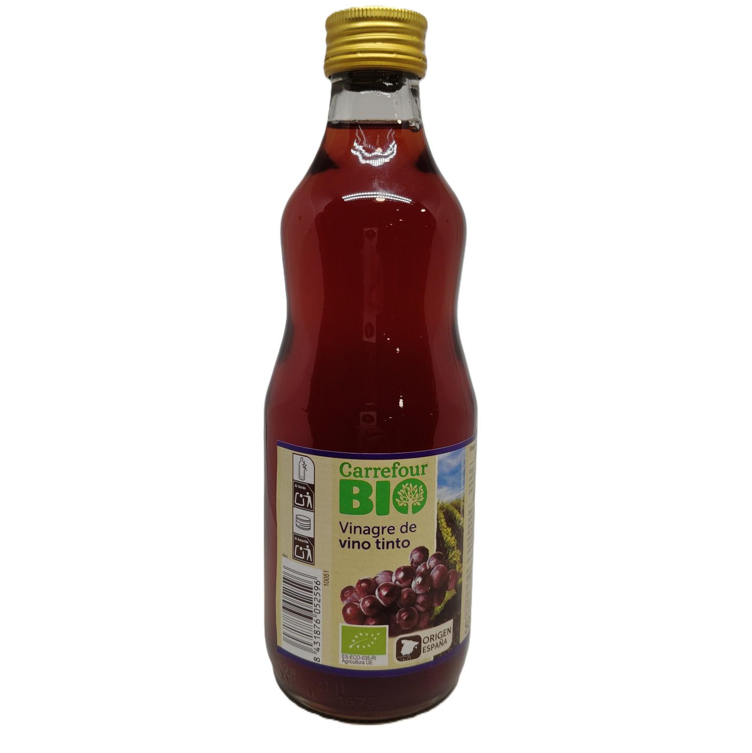 Vinagre de vino tinto ecológico Carrefour Bio 500 ml.