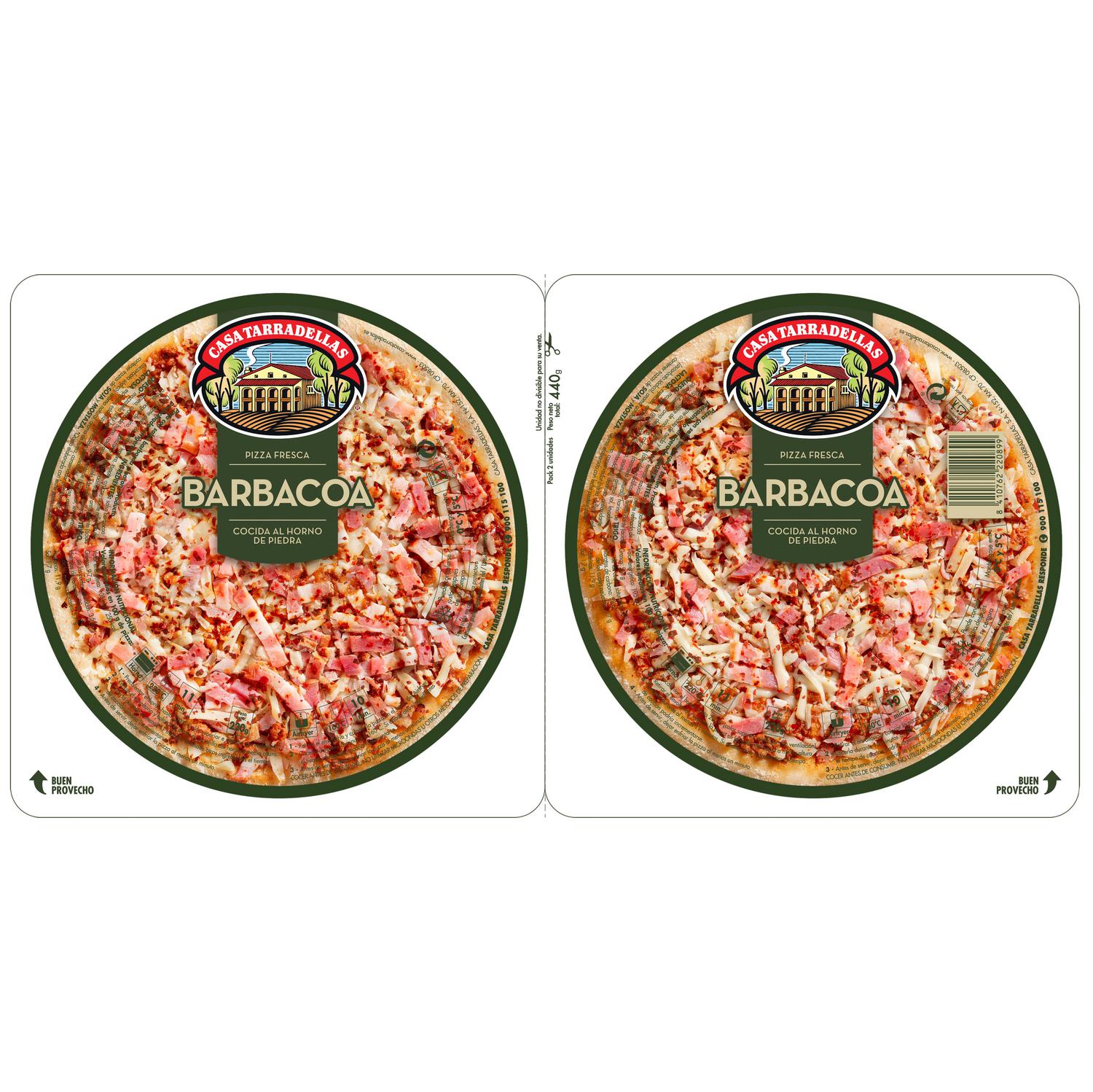 Pizza barbacoa Casa Tarradellas pack de 2 unidades de 220 g.