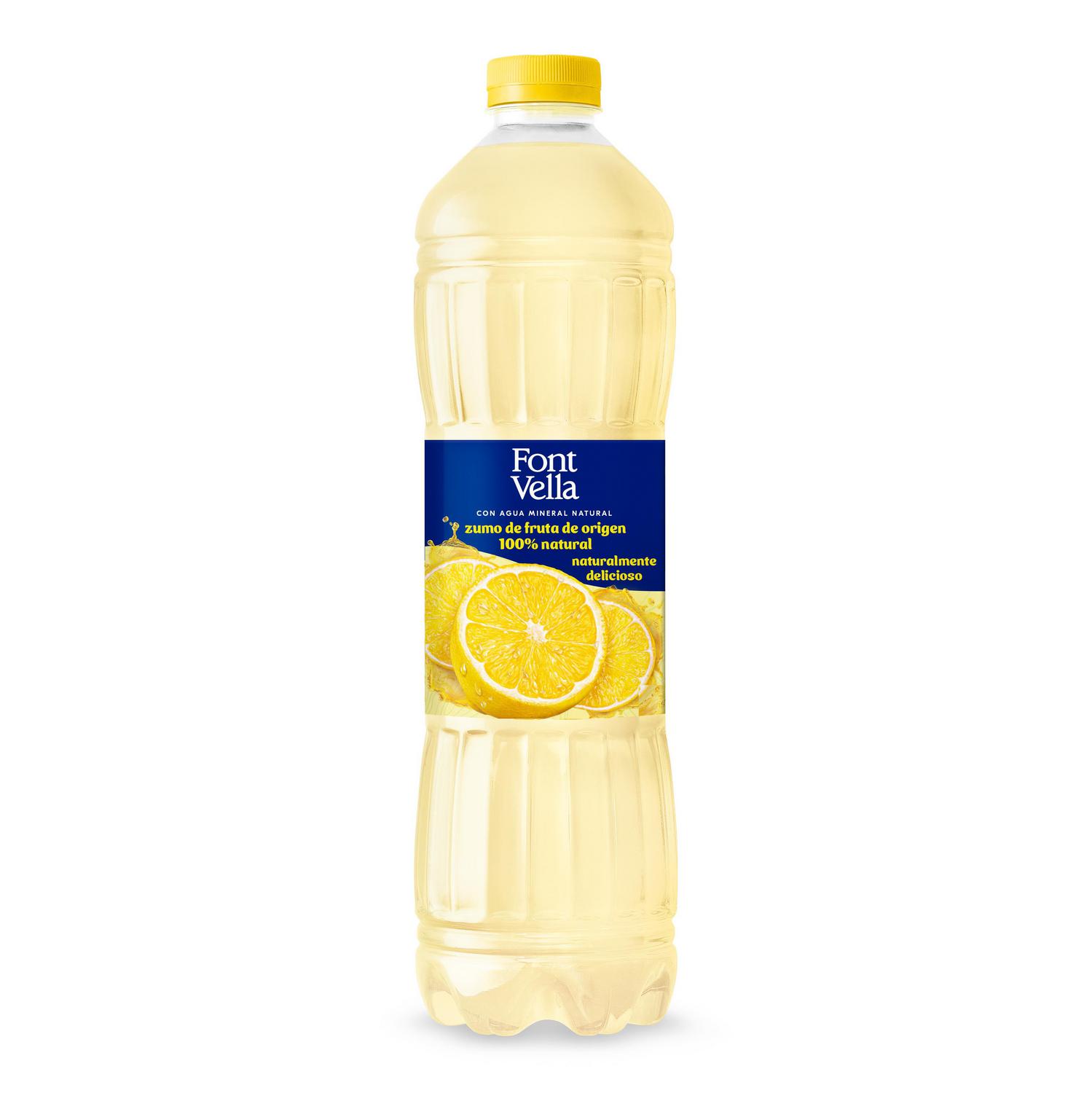 Agua mineral natural Font Vella con zumo de limón 1,15 l.
