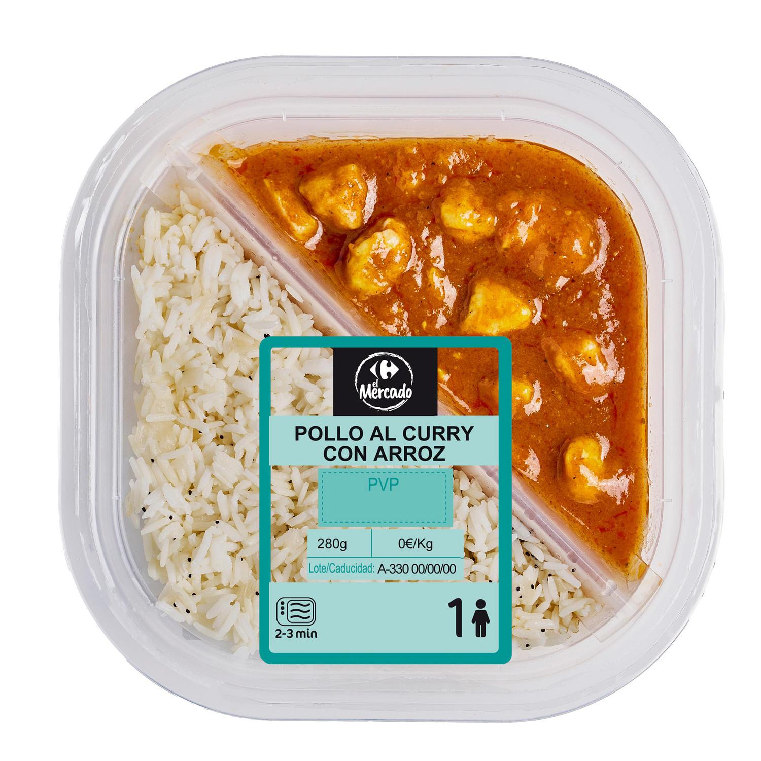 Pollo al curry con arroz 280 g
