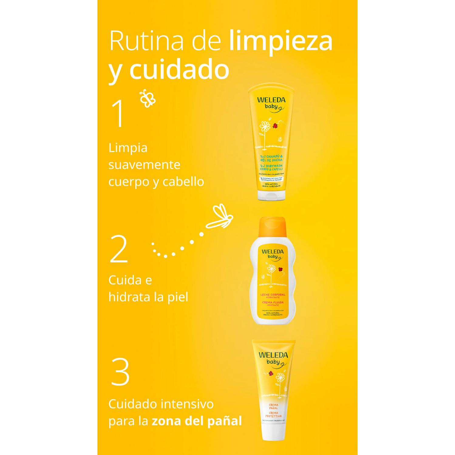 Champú y gel caléndula ecológico Weleda Baby 200 ml.