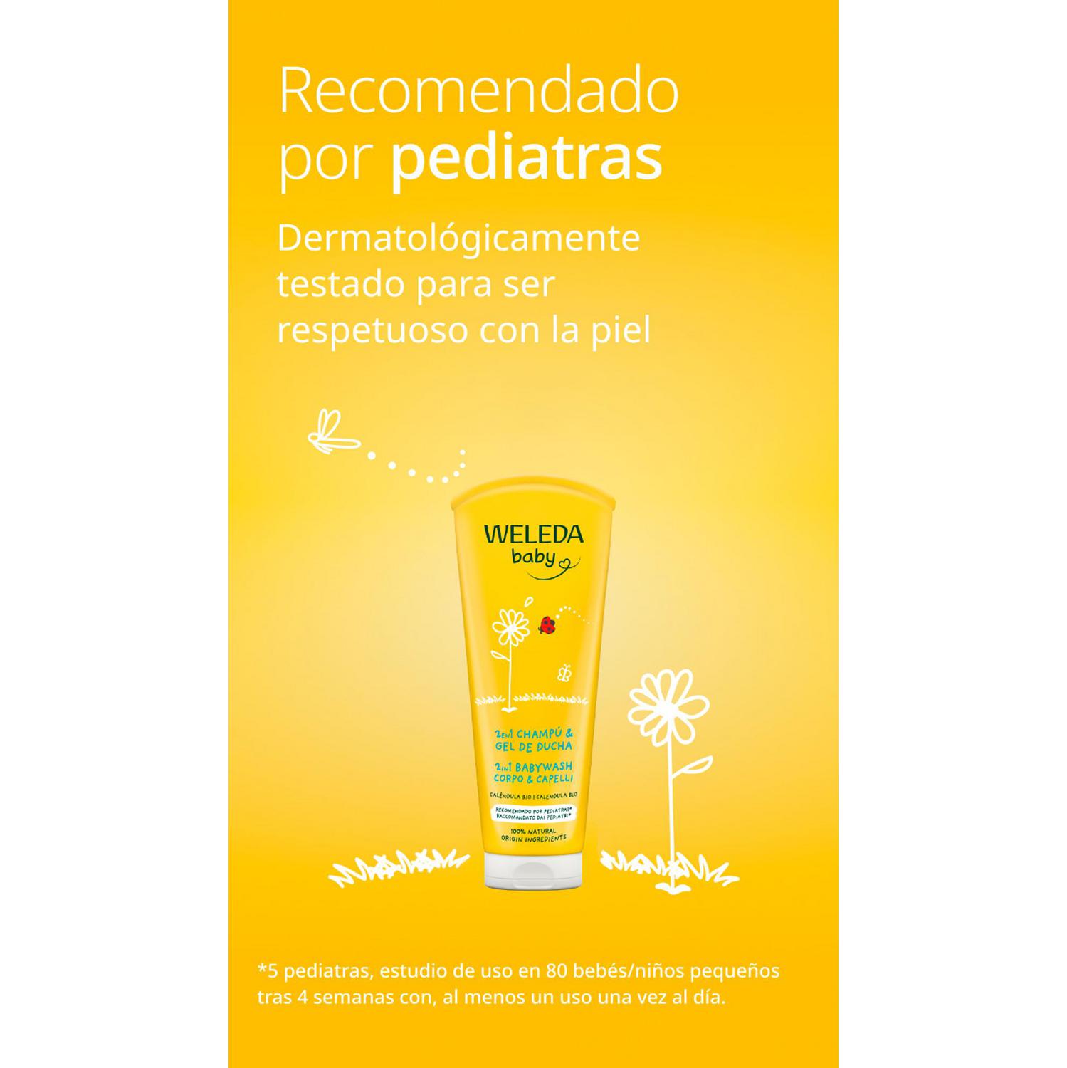 Champú y gel caléndula ecológico Weleda Baby 200 ml.