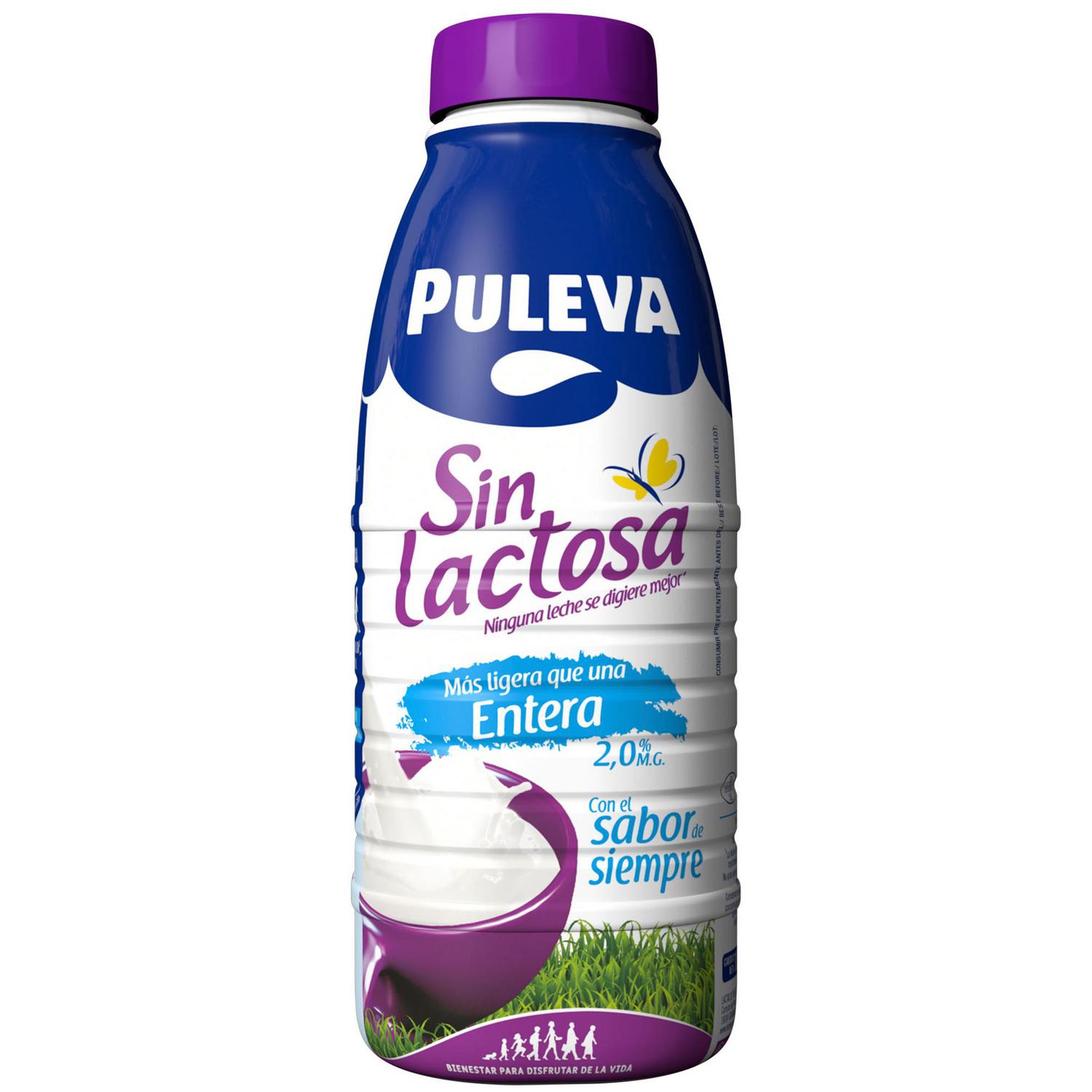 Leche entera Puleva sin lactosa botella 1 l.