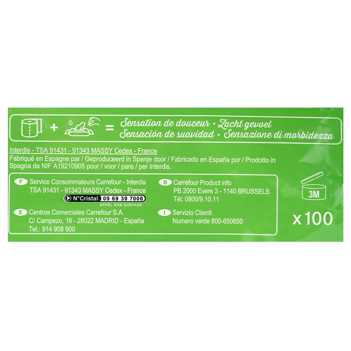 Papel higiénico húmedo aloe vera Carrefour 100 ud.