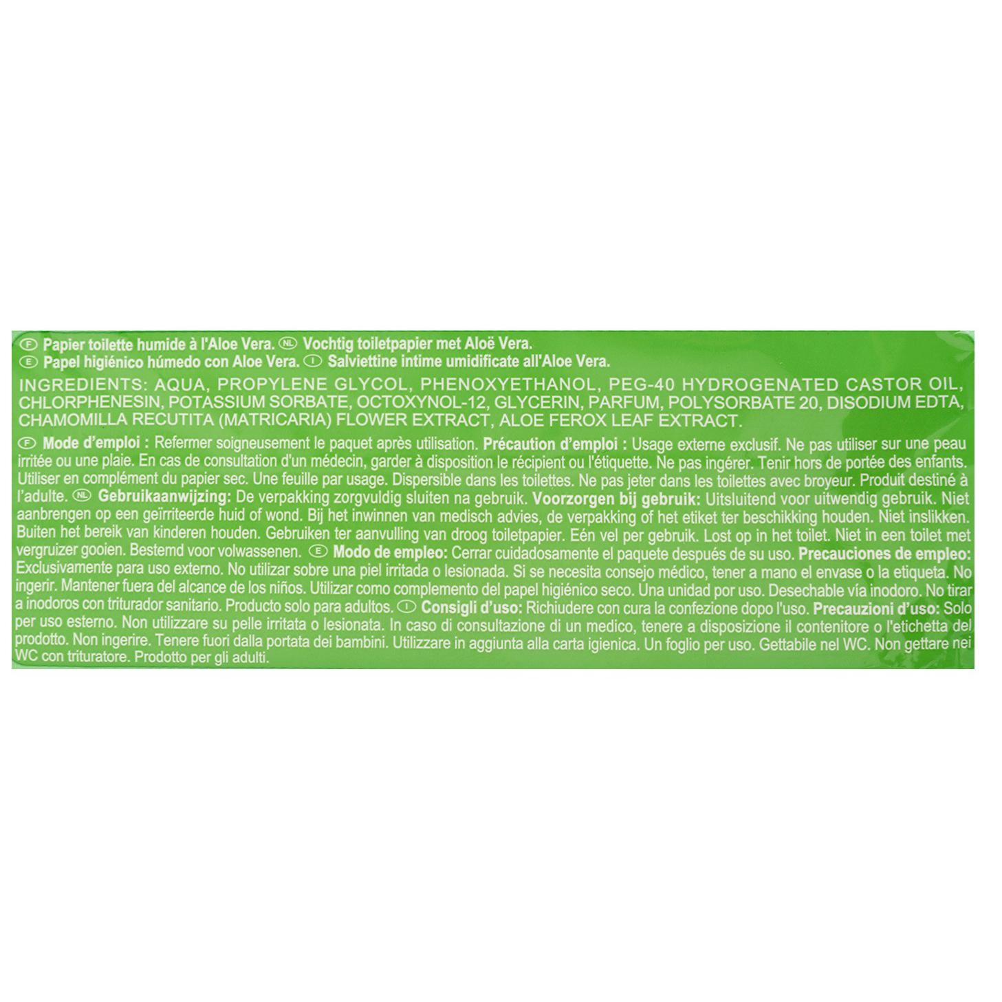 Papel higiénico húmedo aloe vera Carrefour 100 ud.