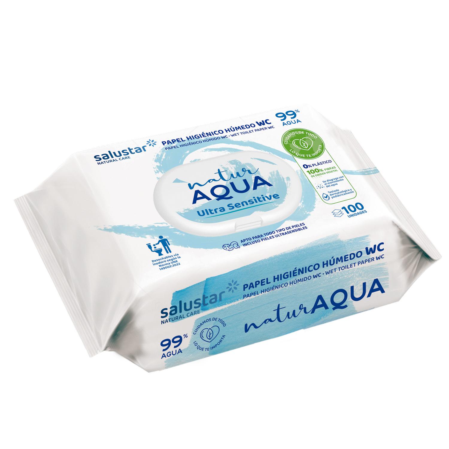 Papel higiénico húmedo Natur Aqua Naturalcare Salustar 100 ud.