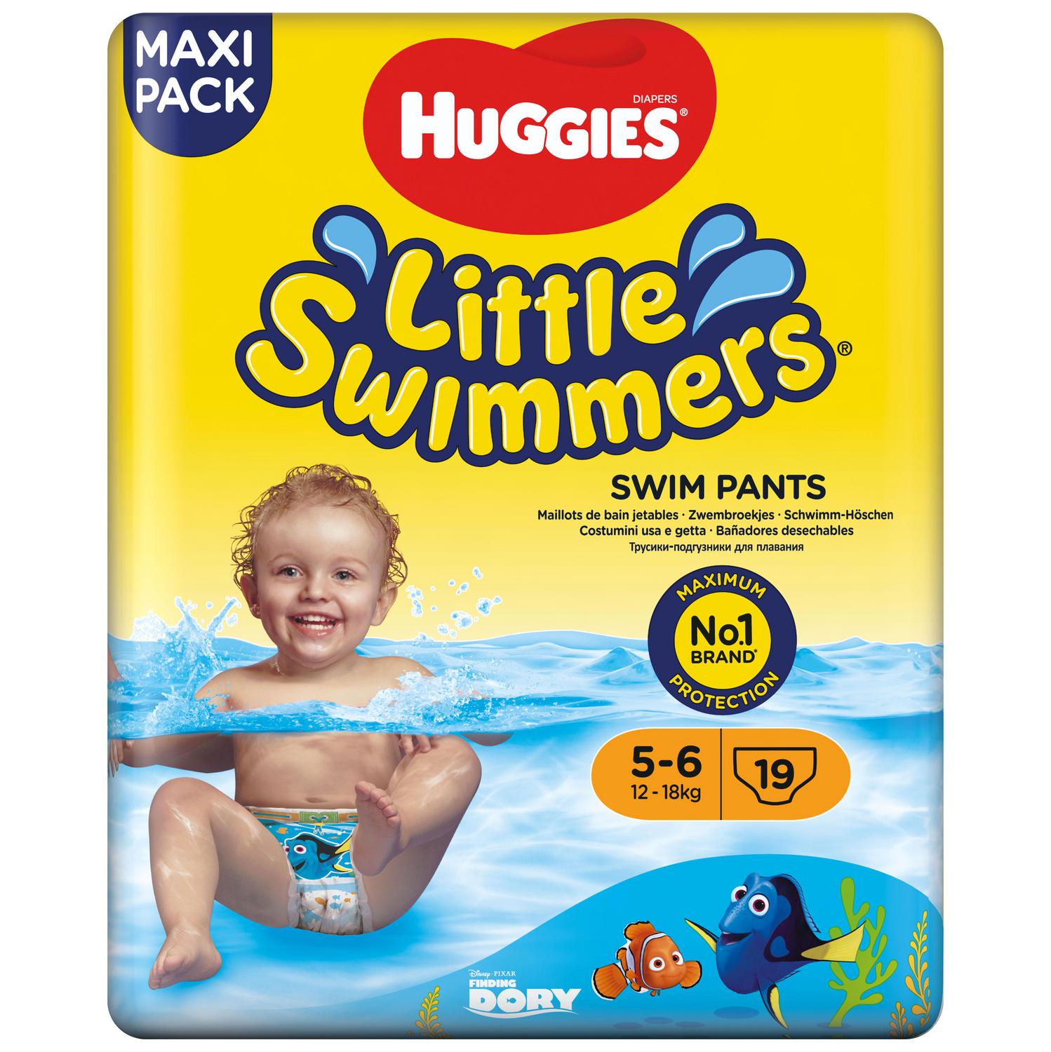 Bañador pañal desechable Huggies Little Swimmers T5-6 (12 kg-18 kg) 19 ud.