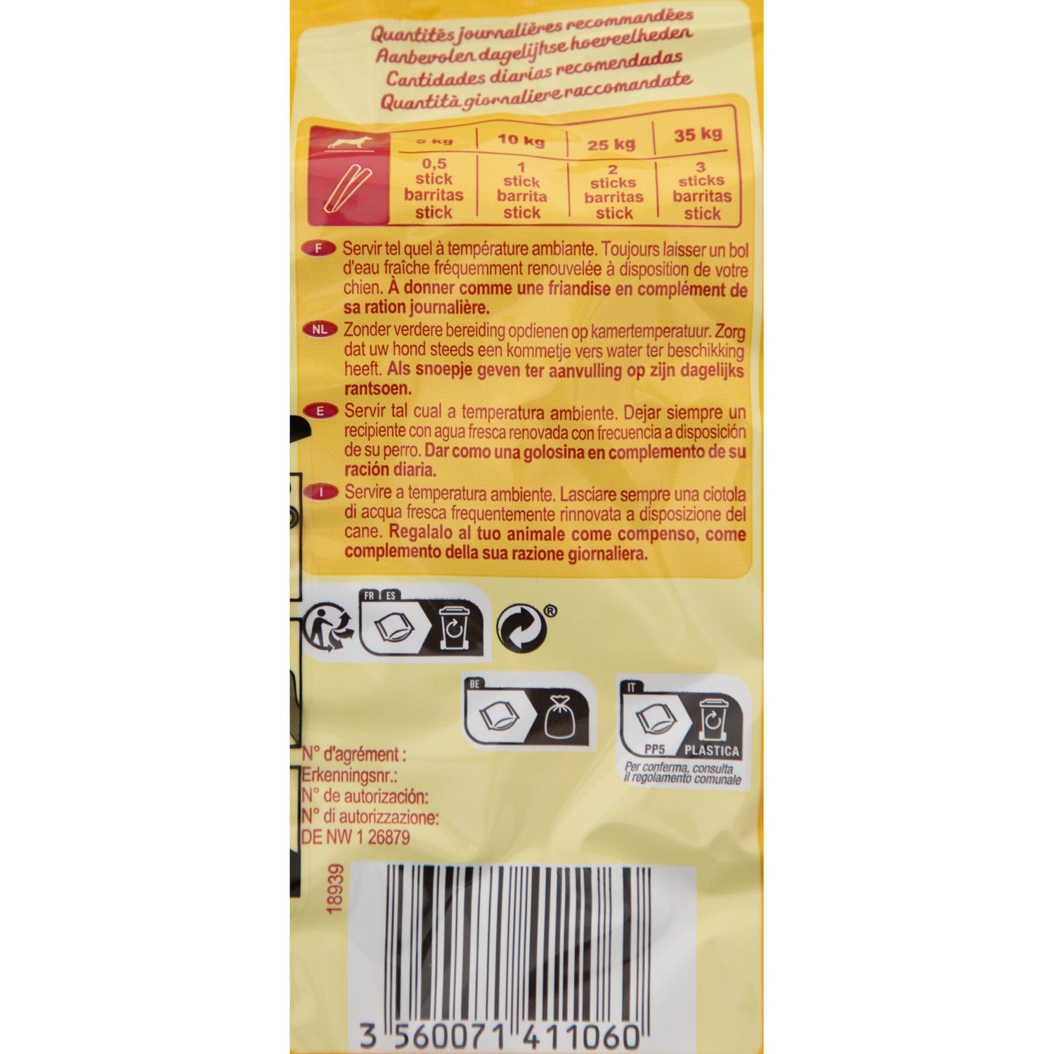 Snack de pollo y buey de perro Carrefour Twisties 8 unidades 140 g.
