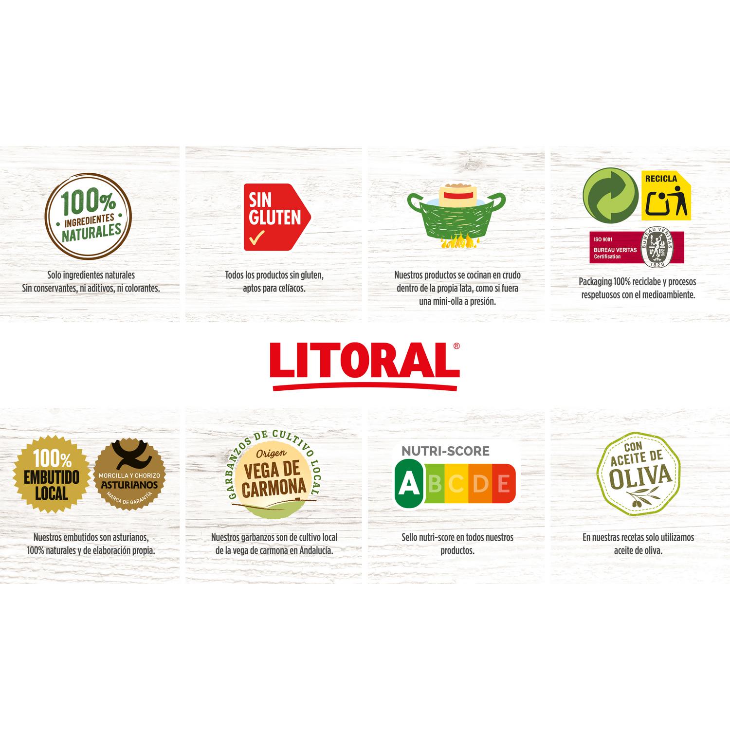 Cocido madrileño Litoral sin gluten 425 g.