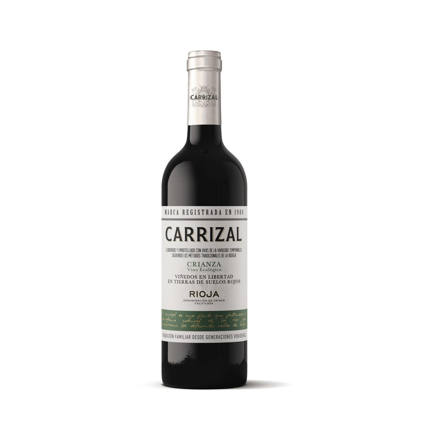 Vino tinto crianza ecológico Carrizal D.O.Ca Rioja 75 cl.