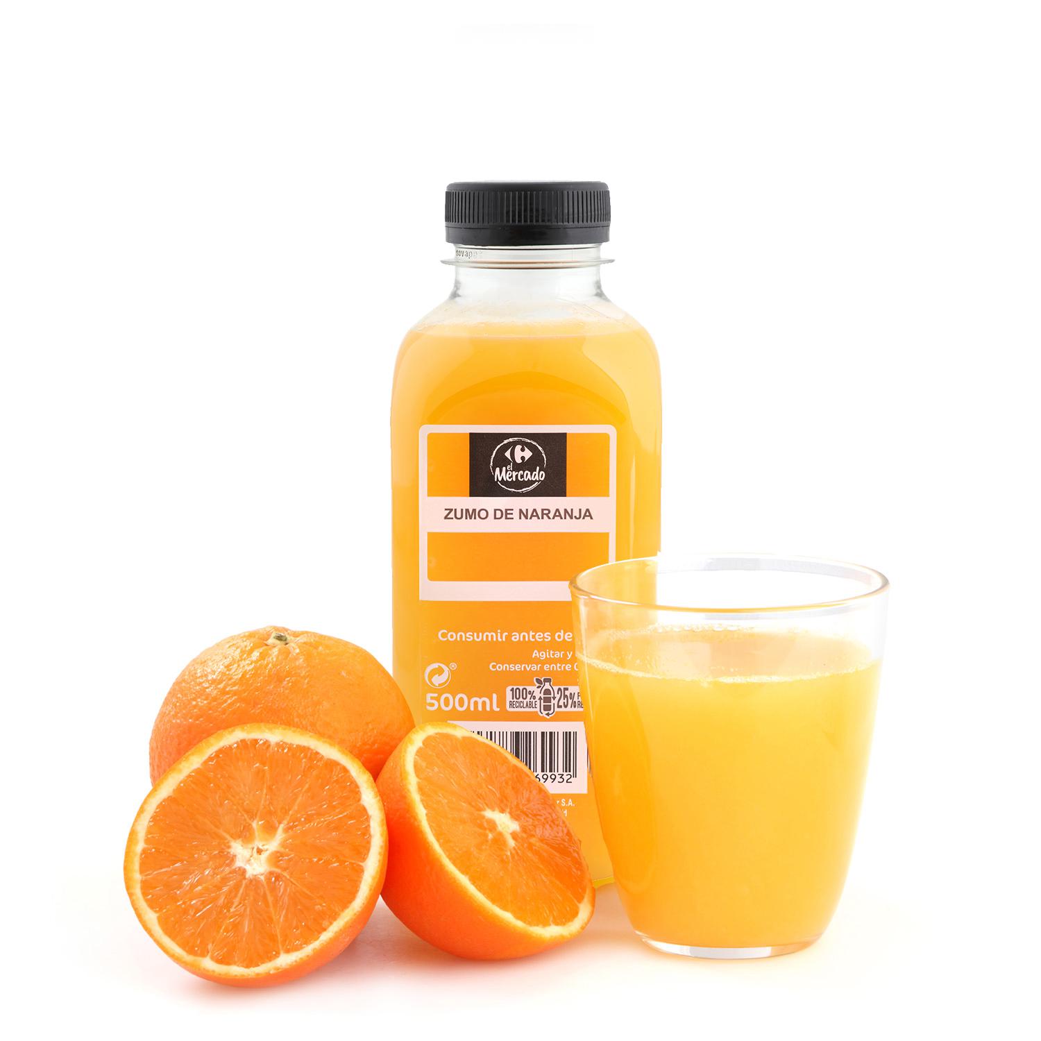 Zumo de naranja recién exprimido Carrefour 500 ml