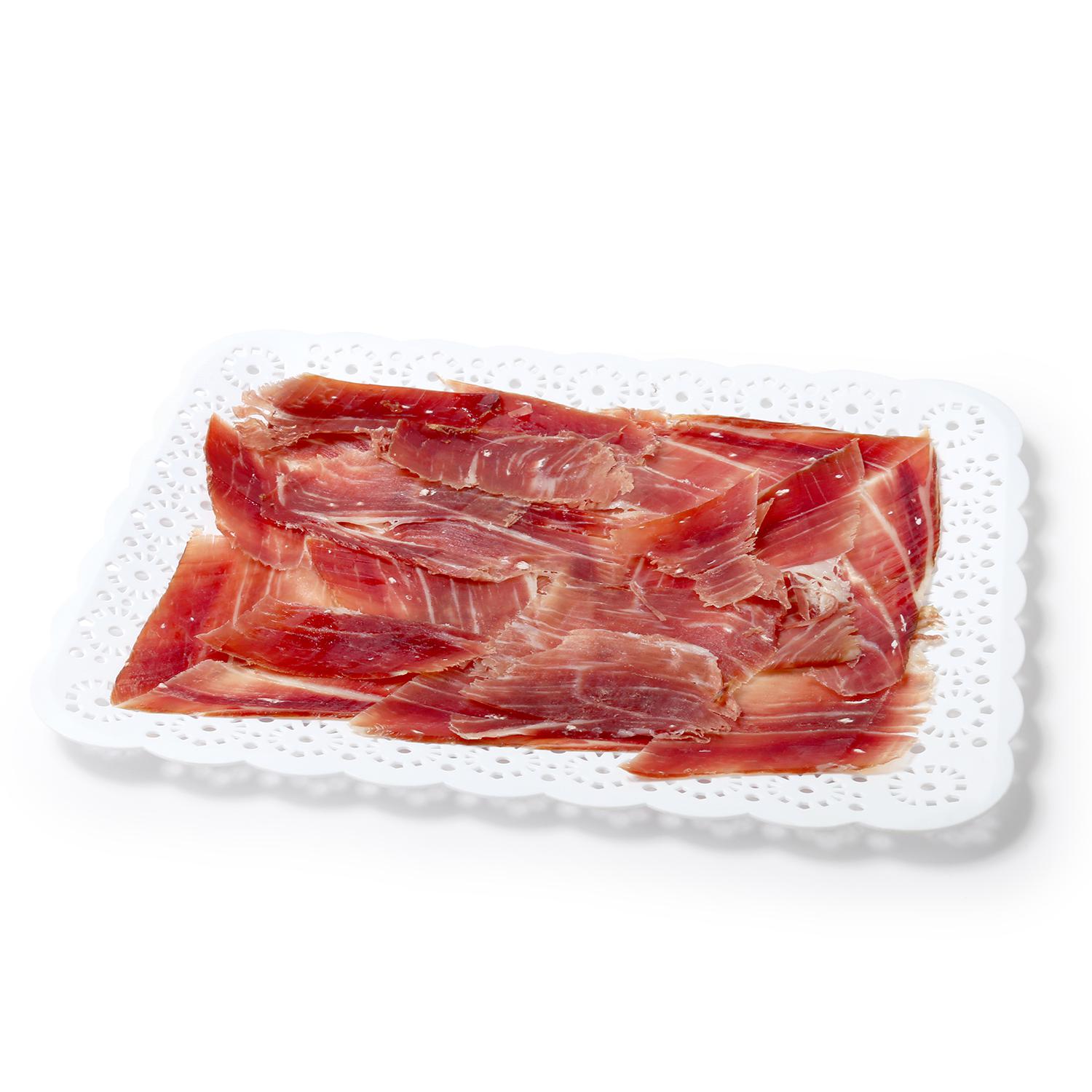 Jamón de bellota ibérico 75% raza ibérica al corte 100 g aprox