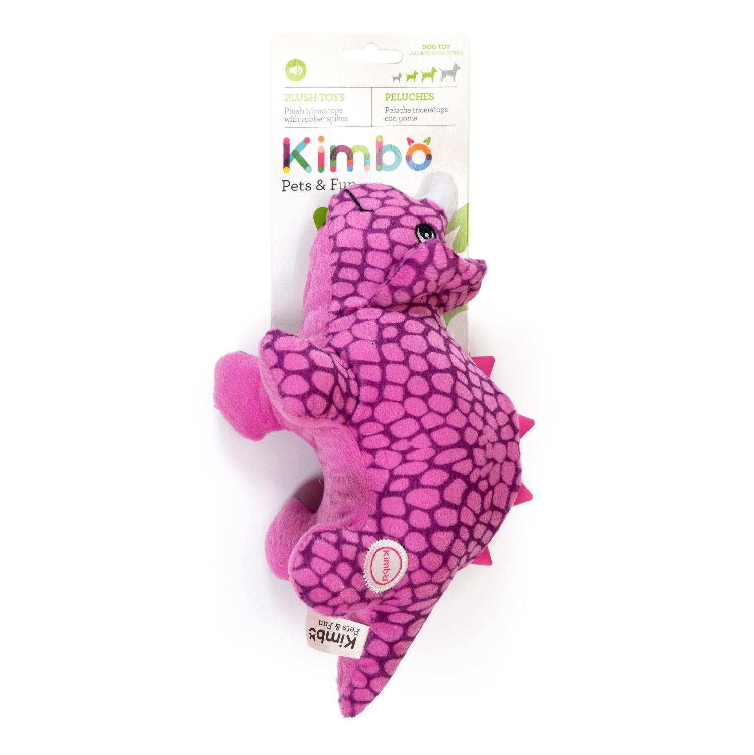 Juguete Dinosaurio Triceratops Rosa para Perro Kimbo