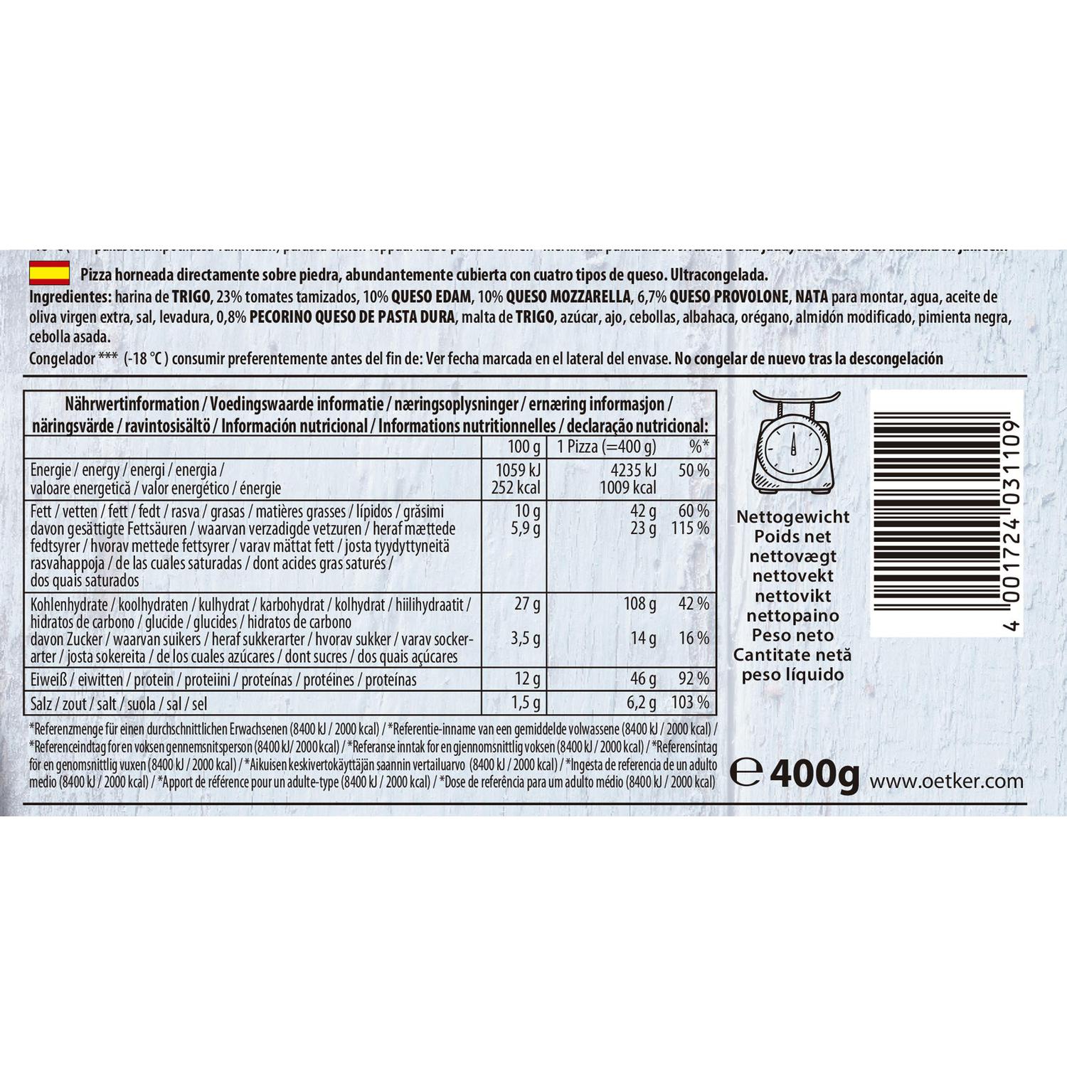 Pizza 4 formaggi La Mia Grande Dr. Oetker 400 g.