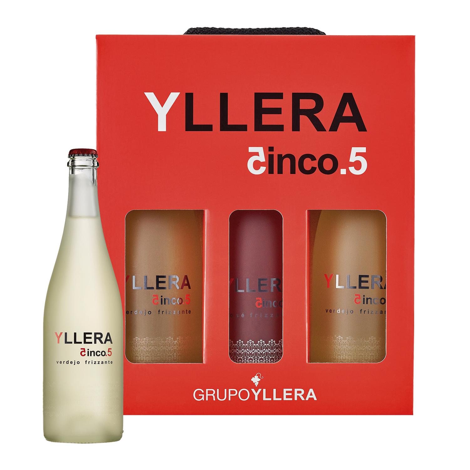 Estuche de 2 botellas de frizzante blanco verdejo Yllera 5.5 75 cl. + 1 botella frizzante rose Yllera 5.5 75 cl.