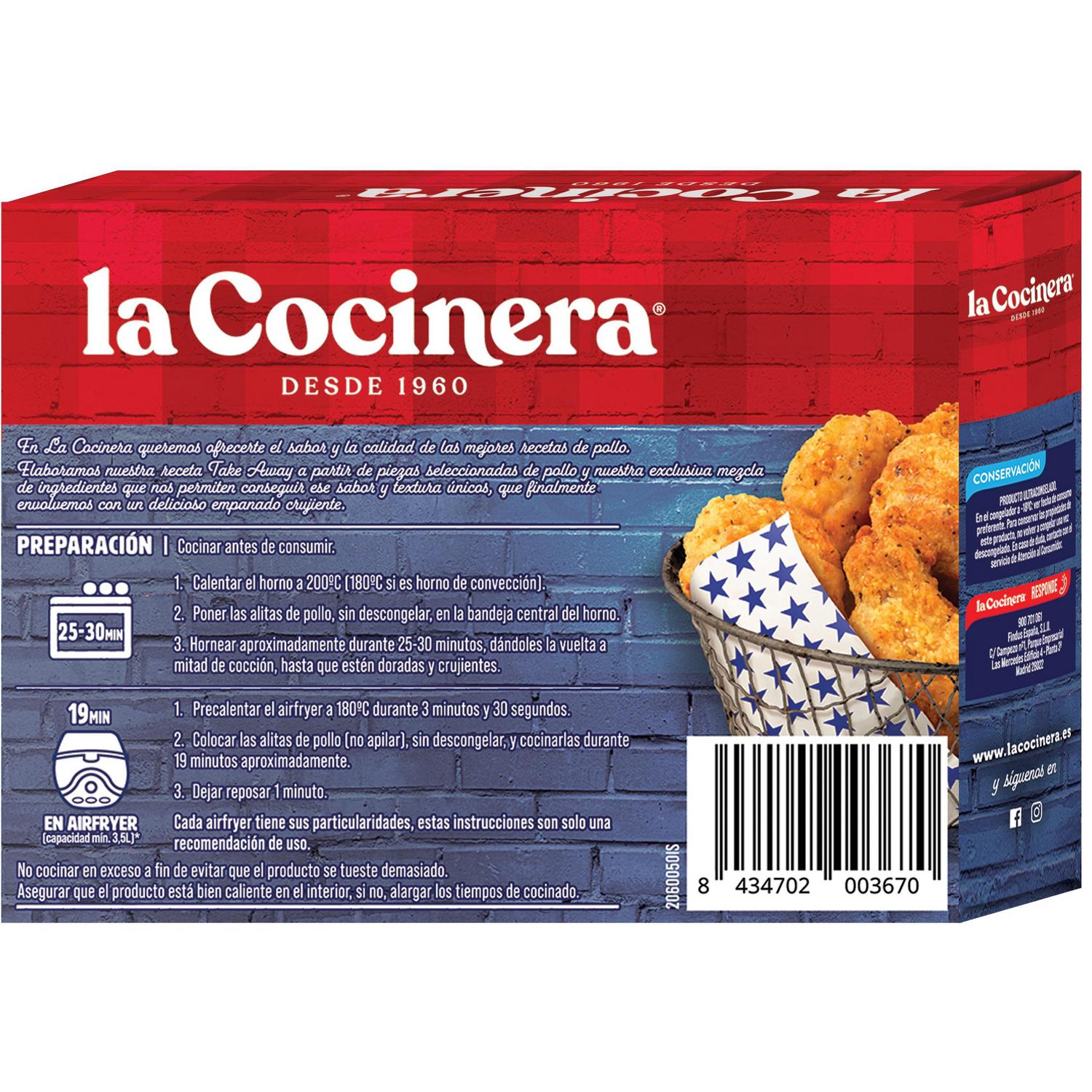 Alitas de pollo estilo americano La Cocinera 400 g.