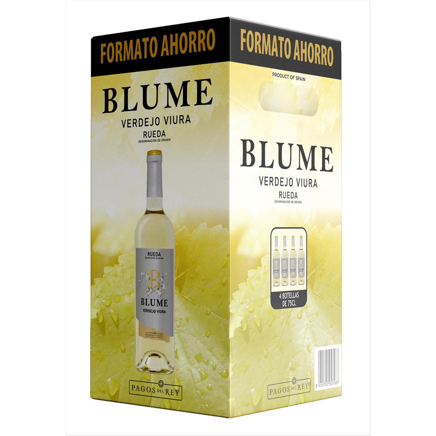 Caja de 4 botellas de vino blanco verdejo Blume D.O. Rueda 75 cl.