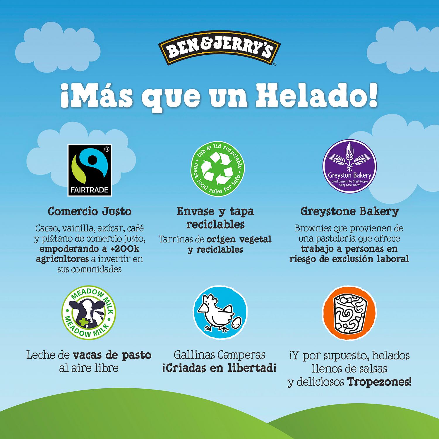 Helado chocolate fudge brownie Ben & Jerry’s 465 ml.