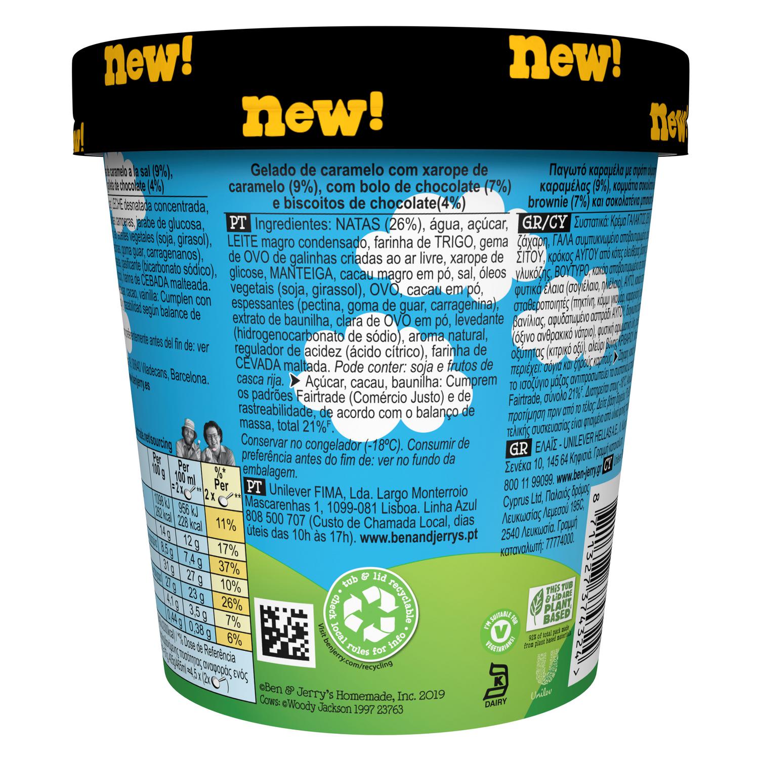 Helado caramel brownie party Ben&Jerry´s 465 ml.